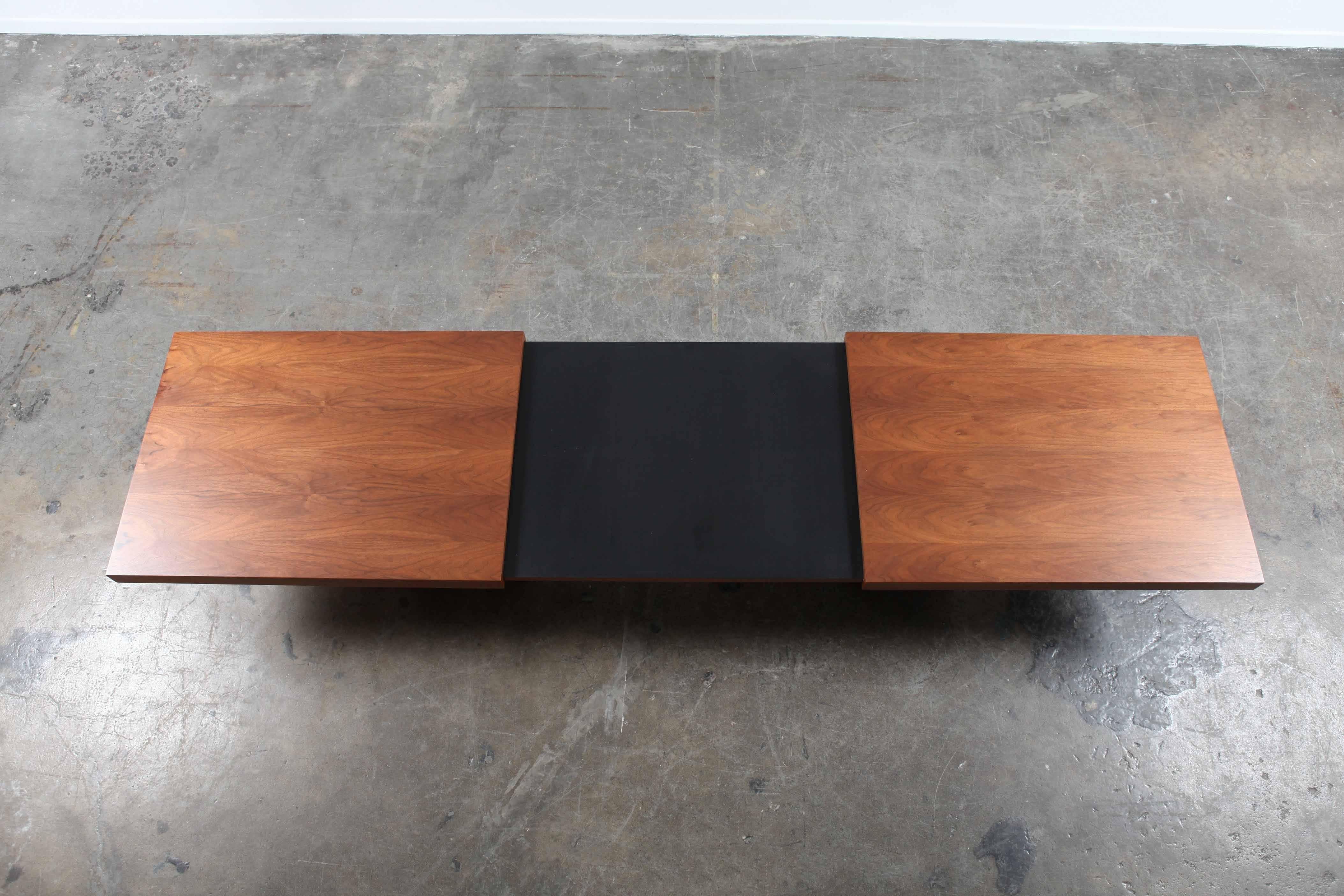 Newly Refinished John Keal Expanding Walnut Coffee Table for Brown Saltman 3