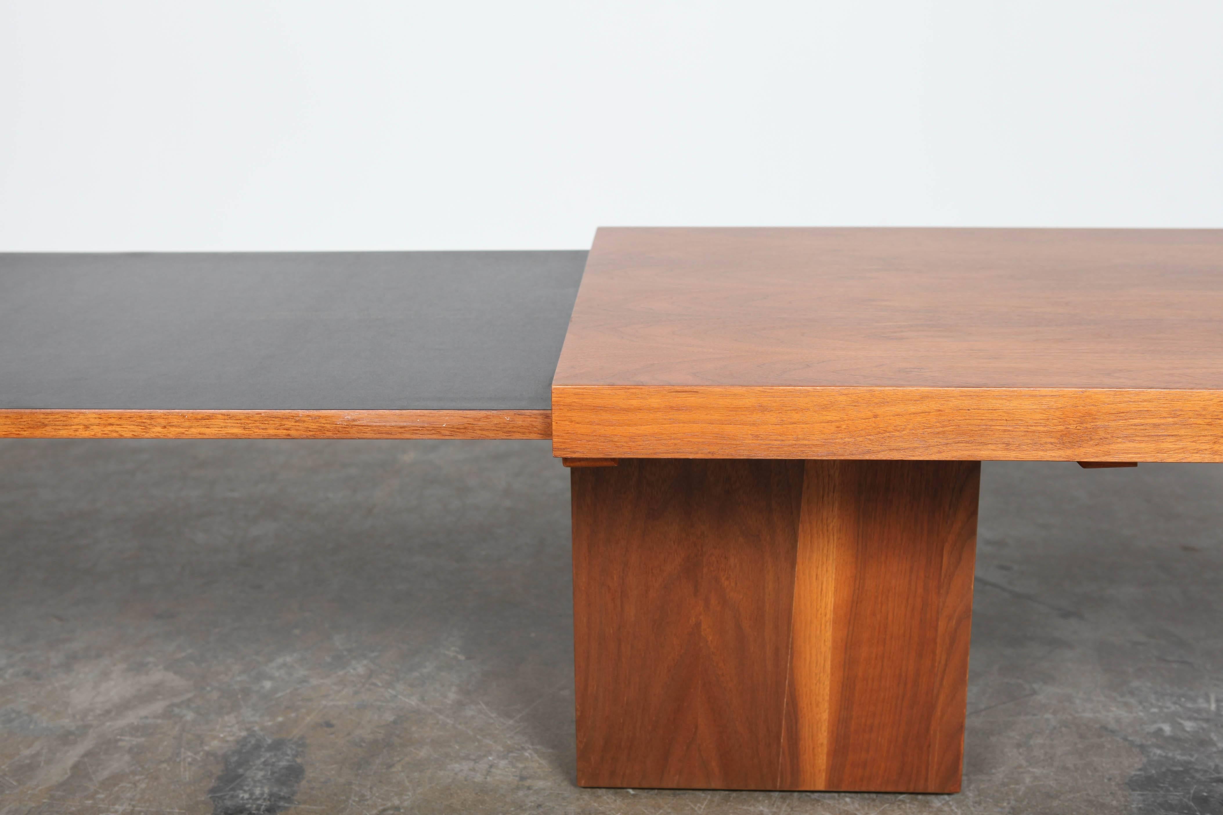 Newly Refinished John Keal Expanding Walnut Coffee Table for Brown Saltman 4