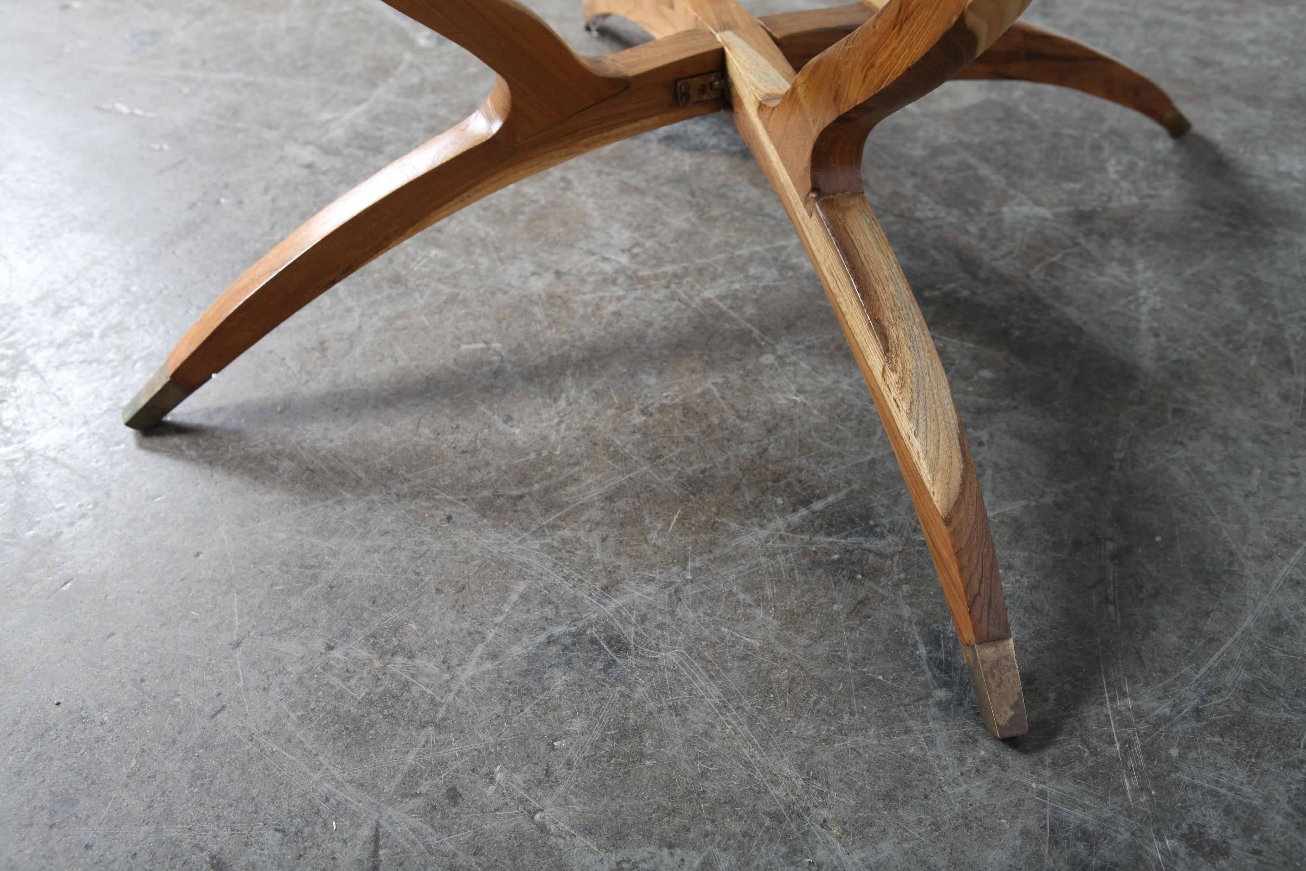Mid-20th Century Mid-Century Modern Solid Walnut Spider Leg Glass Top Coffee Table
