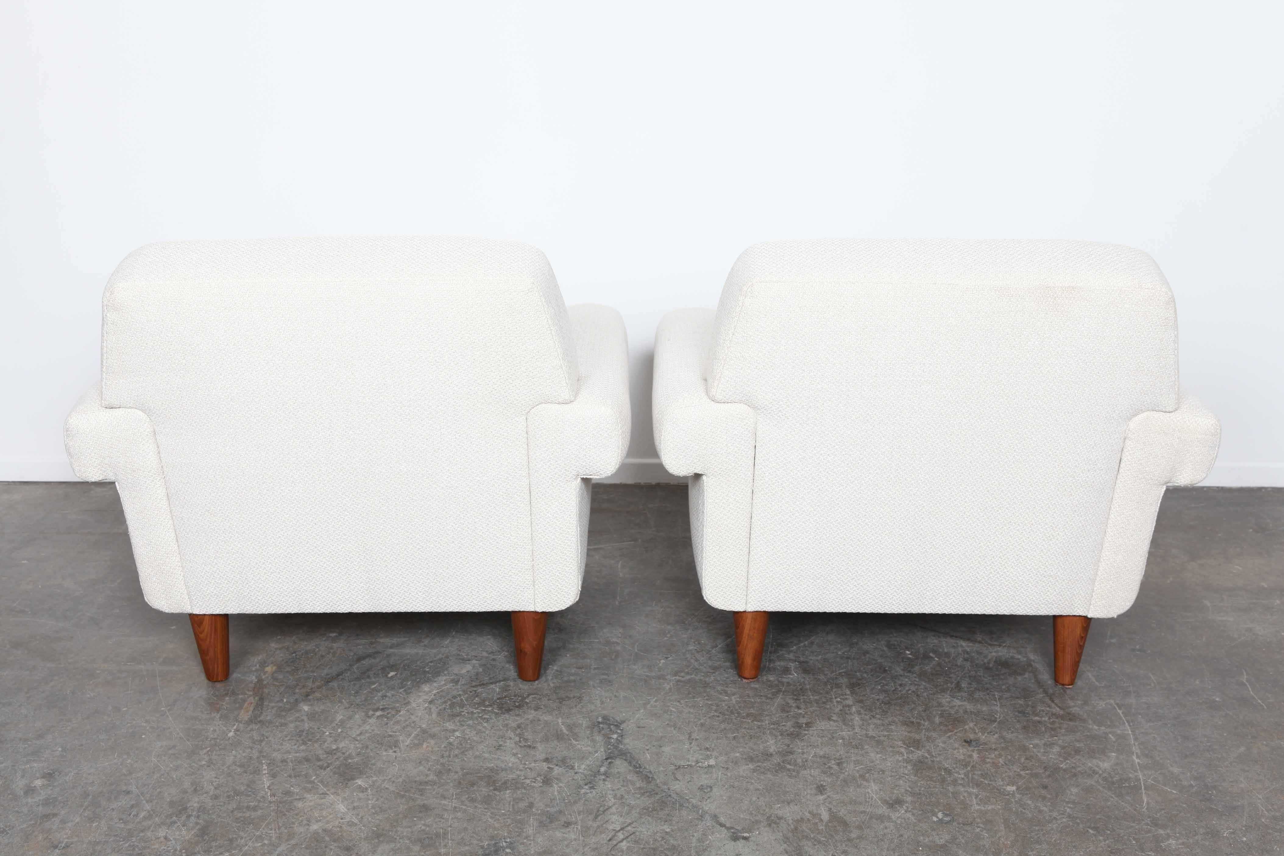Pair of Swedish Mid-Century Modern Reupholstered Lounge Chairs by Ire Mobel 2