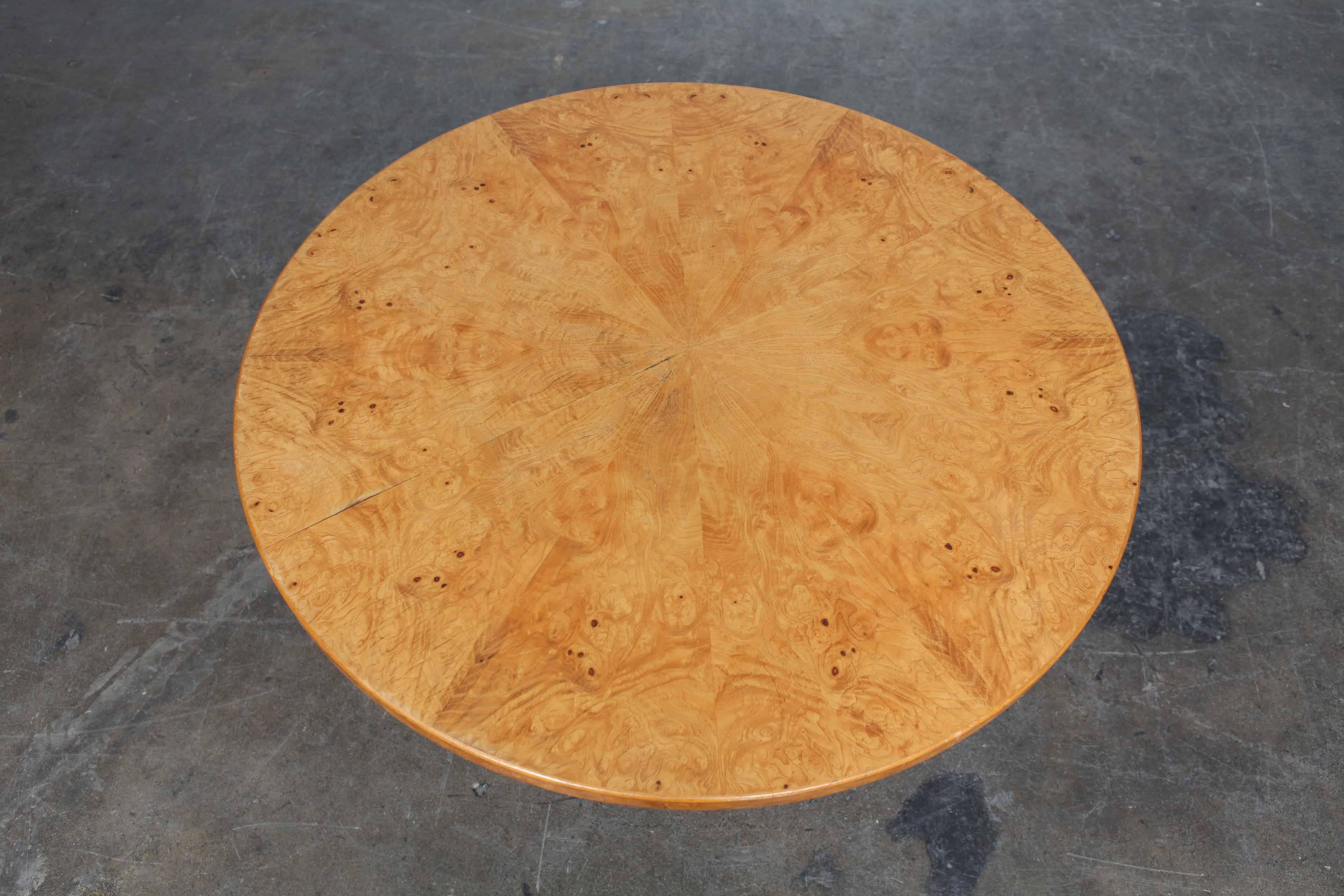 Mid-Century Modern Midcentury Burl Wood Coffee Table with Bent Legs