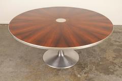 Round Rosewood Dining Table with Pedestal Base by Poul Cadovius