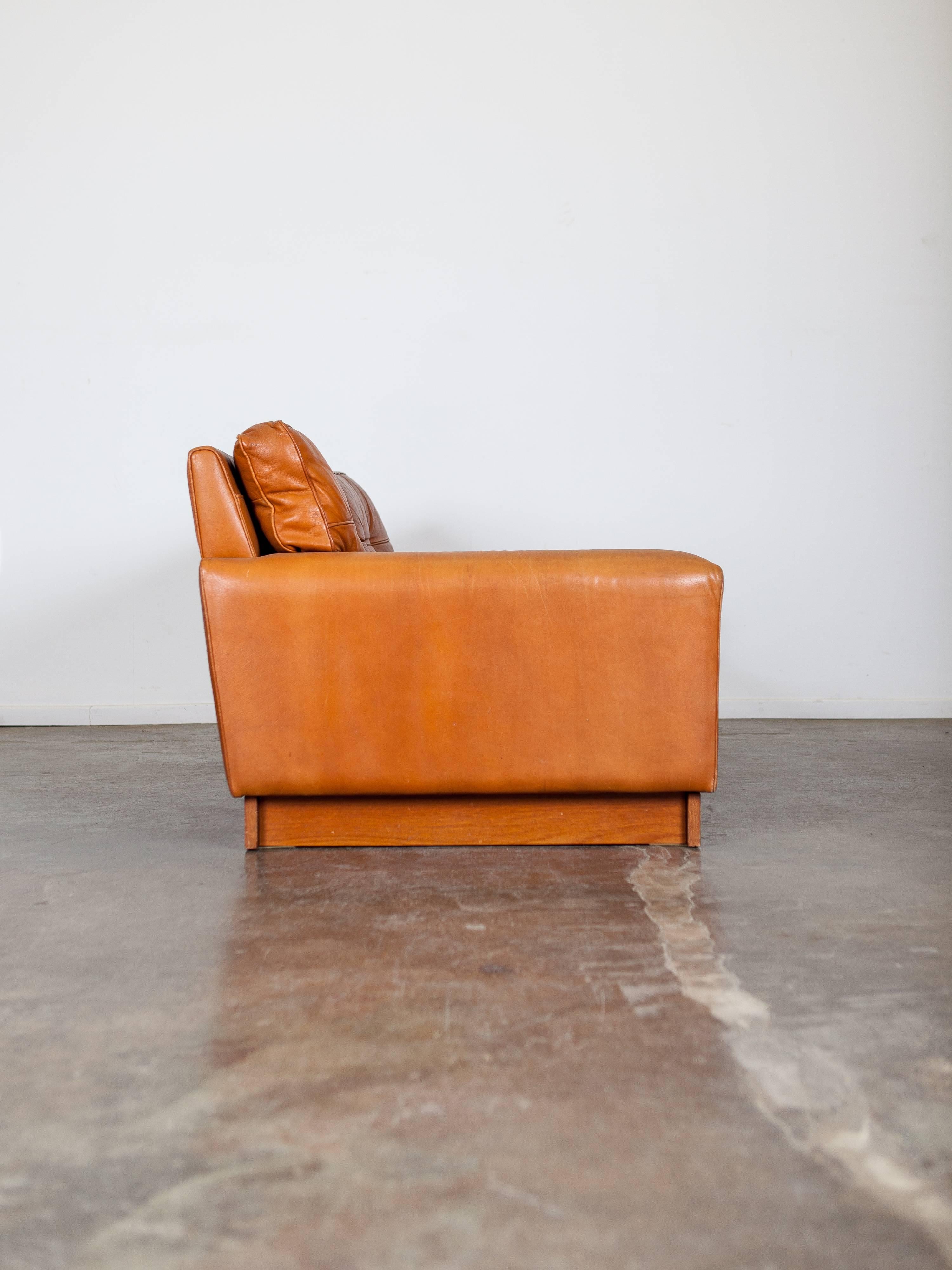 Mid-20th Century Mid-Century Brown Leather Sofa by Arne Norell