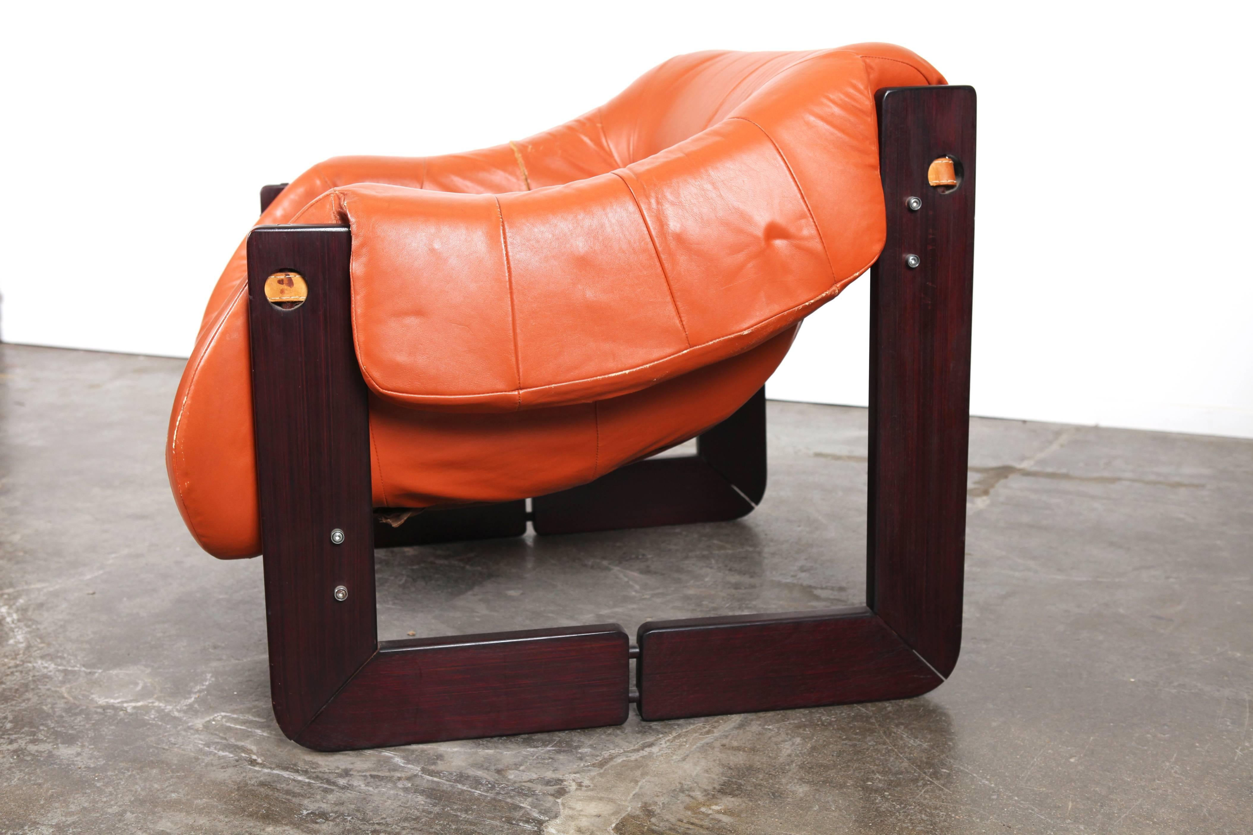 Leather Mid-Century Modern Lounge Chair by Percival Lafer