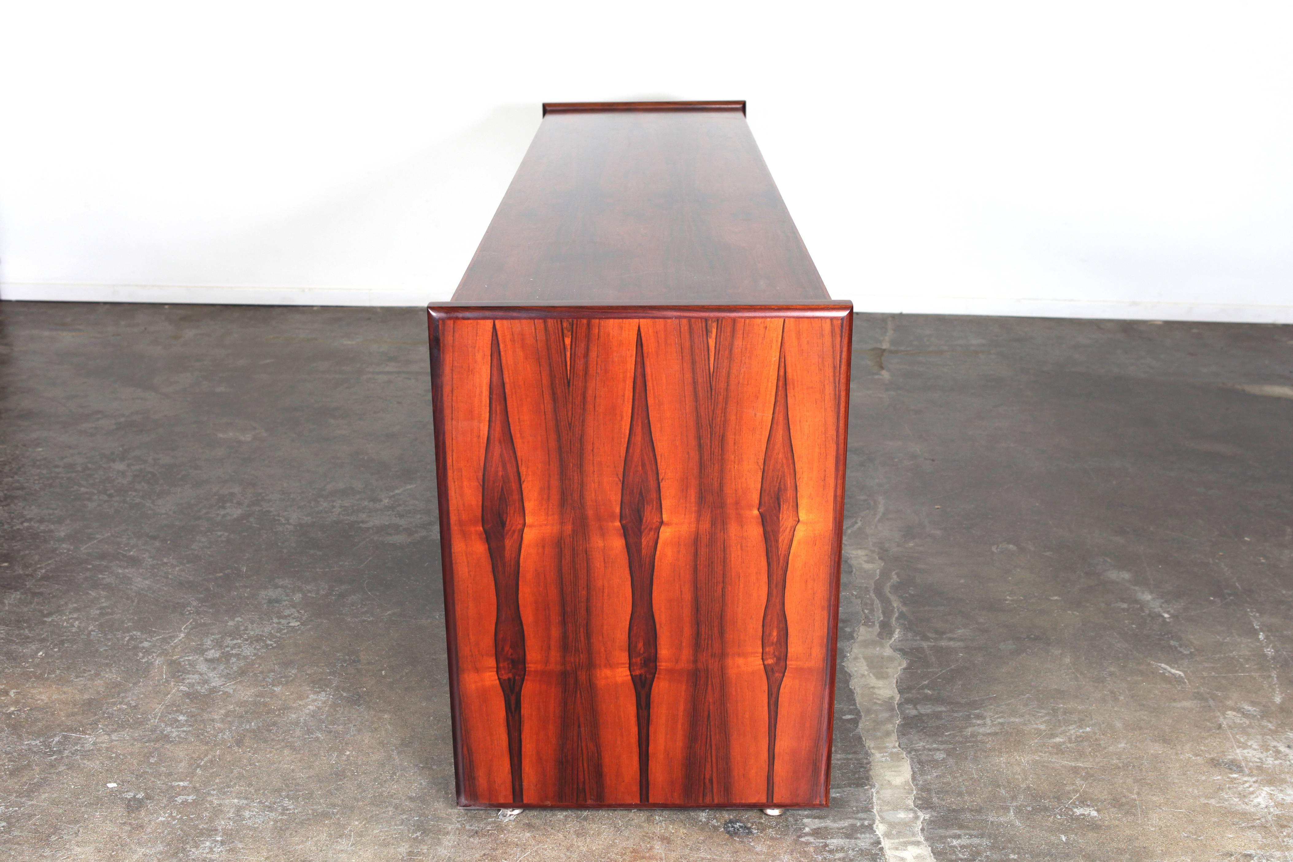 Mid-Century Modern Low Rosewood Executive File Cabinet 1
