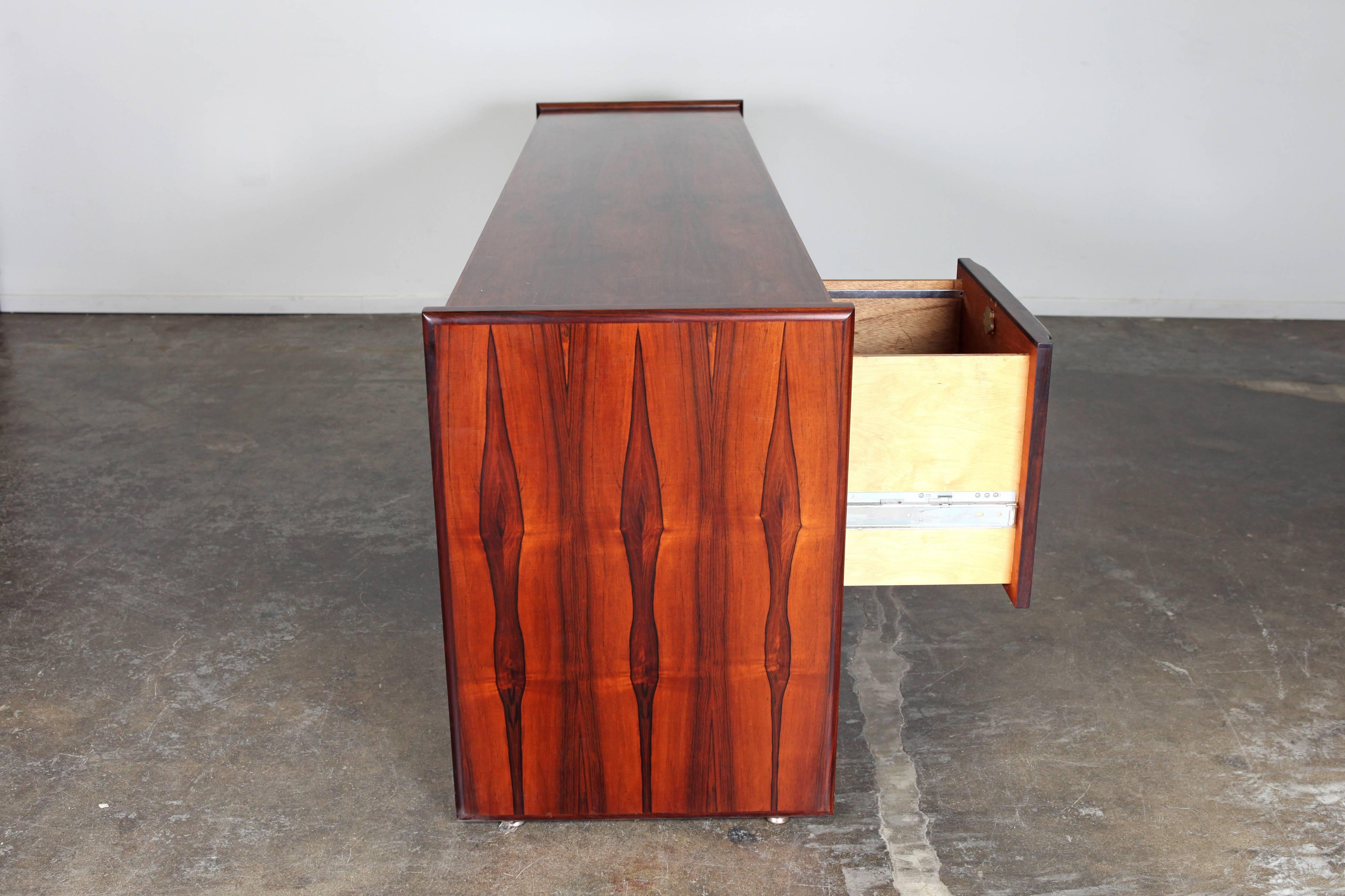 Mid-Century Modern Low Rosewood Executive File Cabinet 3