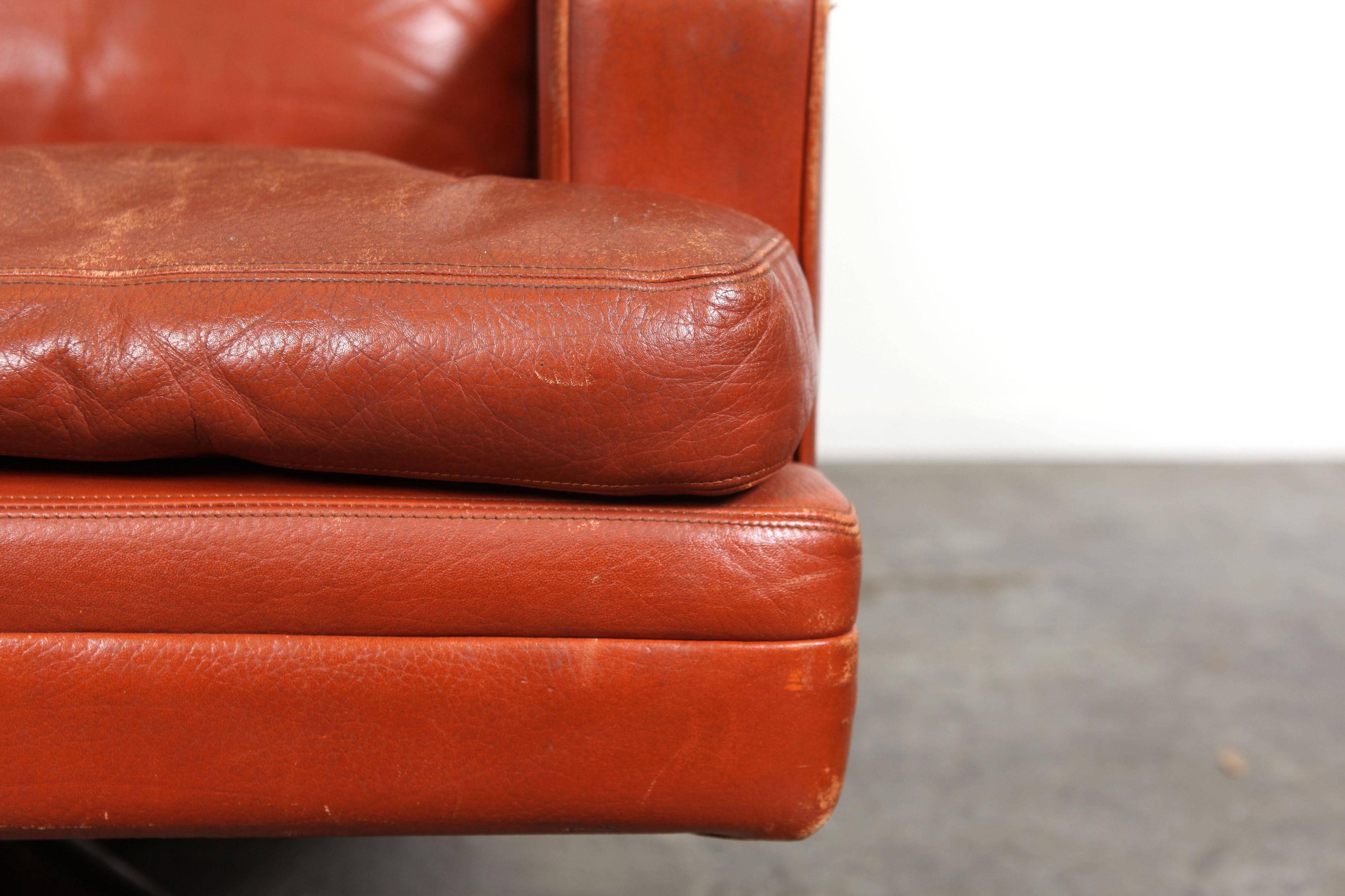 Leather Mid-Century Fredrik Kayser Swivel Lounge Chair For Sale