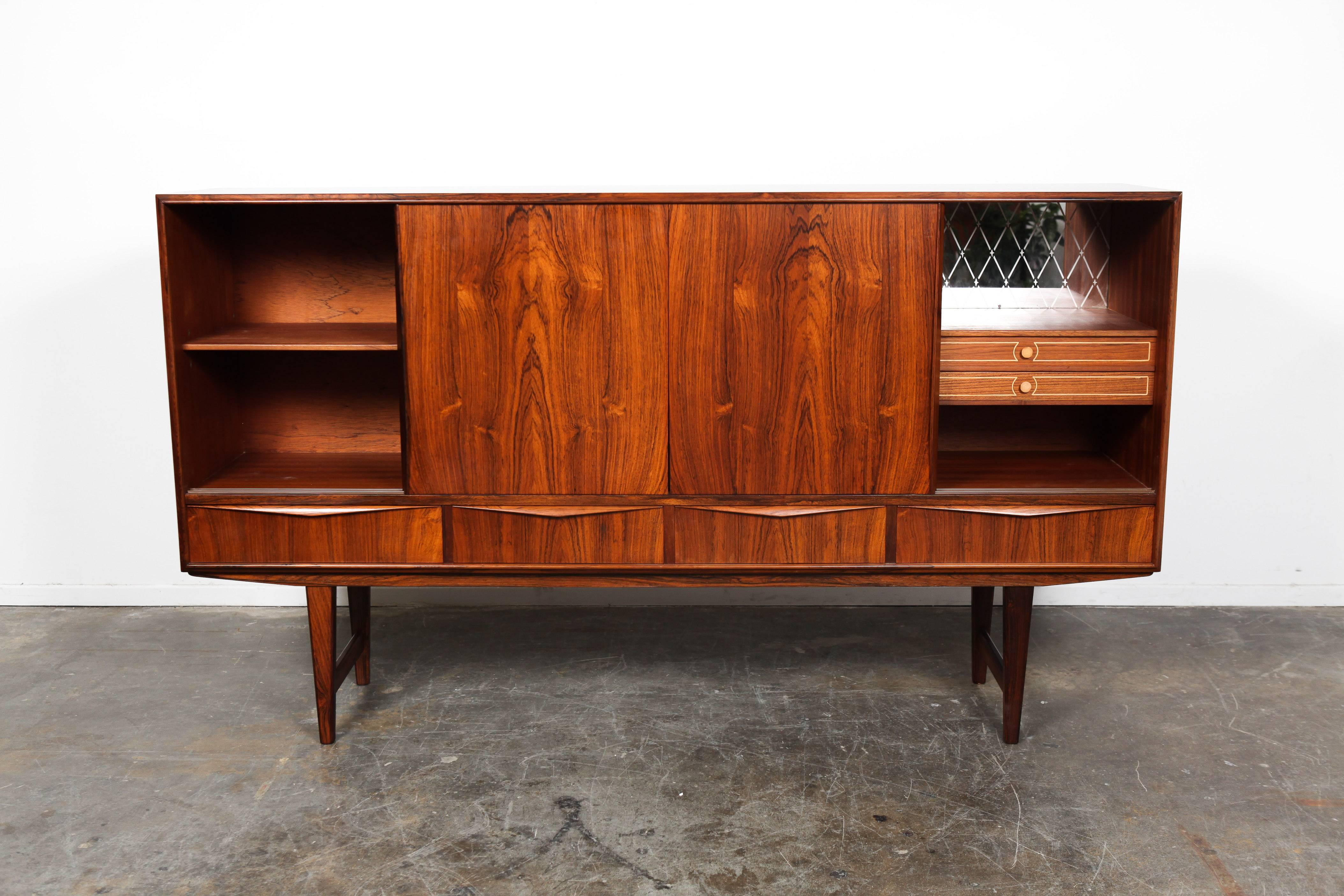 Danish Mid-Century Modern Rosewood Credenza by E.W. Bach In Excellent Condition In North Hollywood, CA