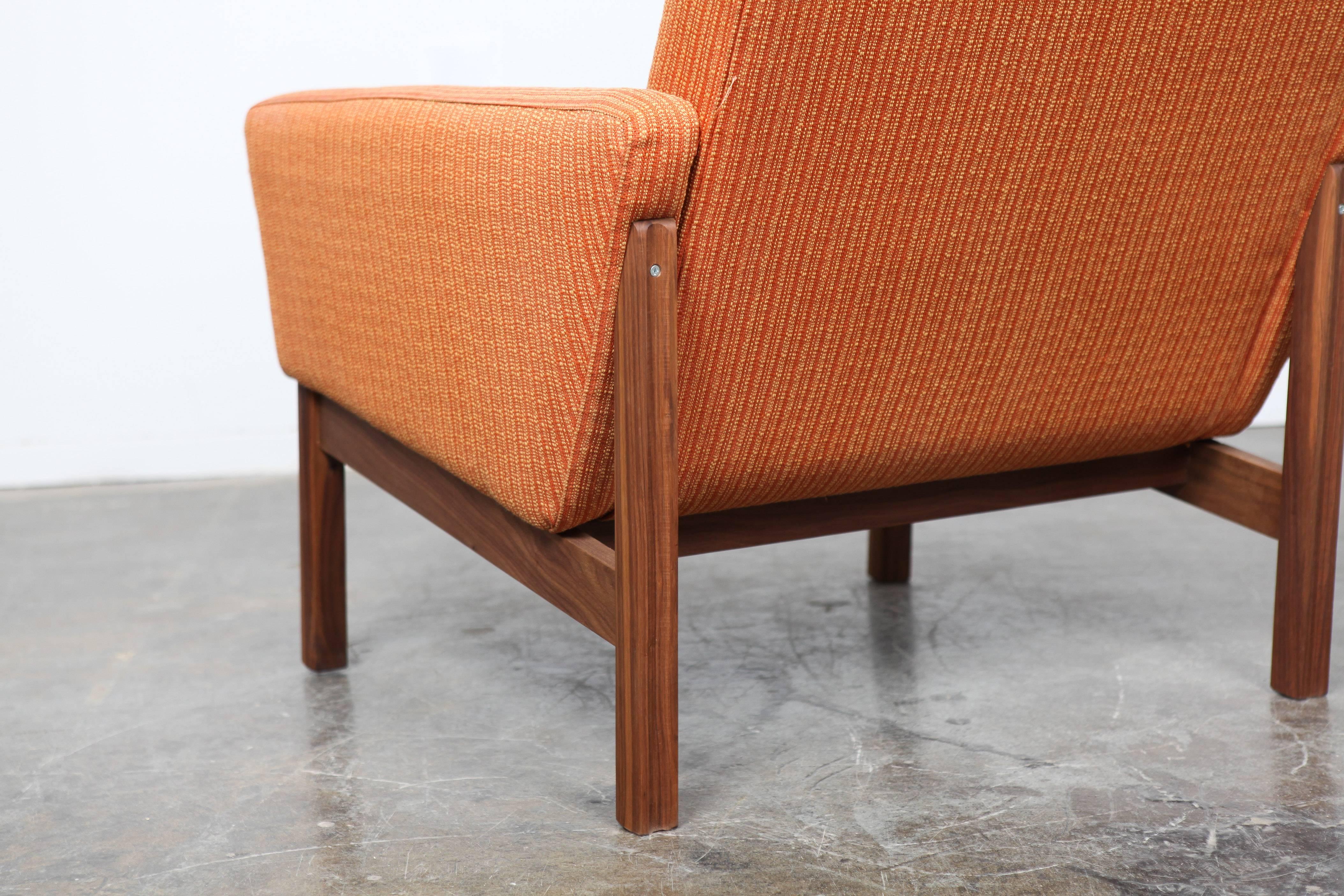 Pair of Danish Mid-Century Modern Tall Back Lounge Chairs 2