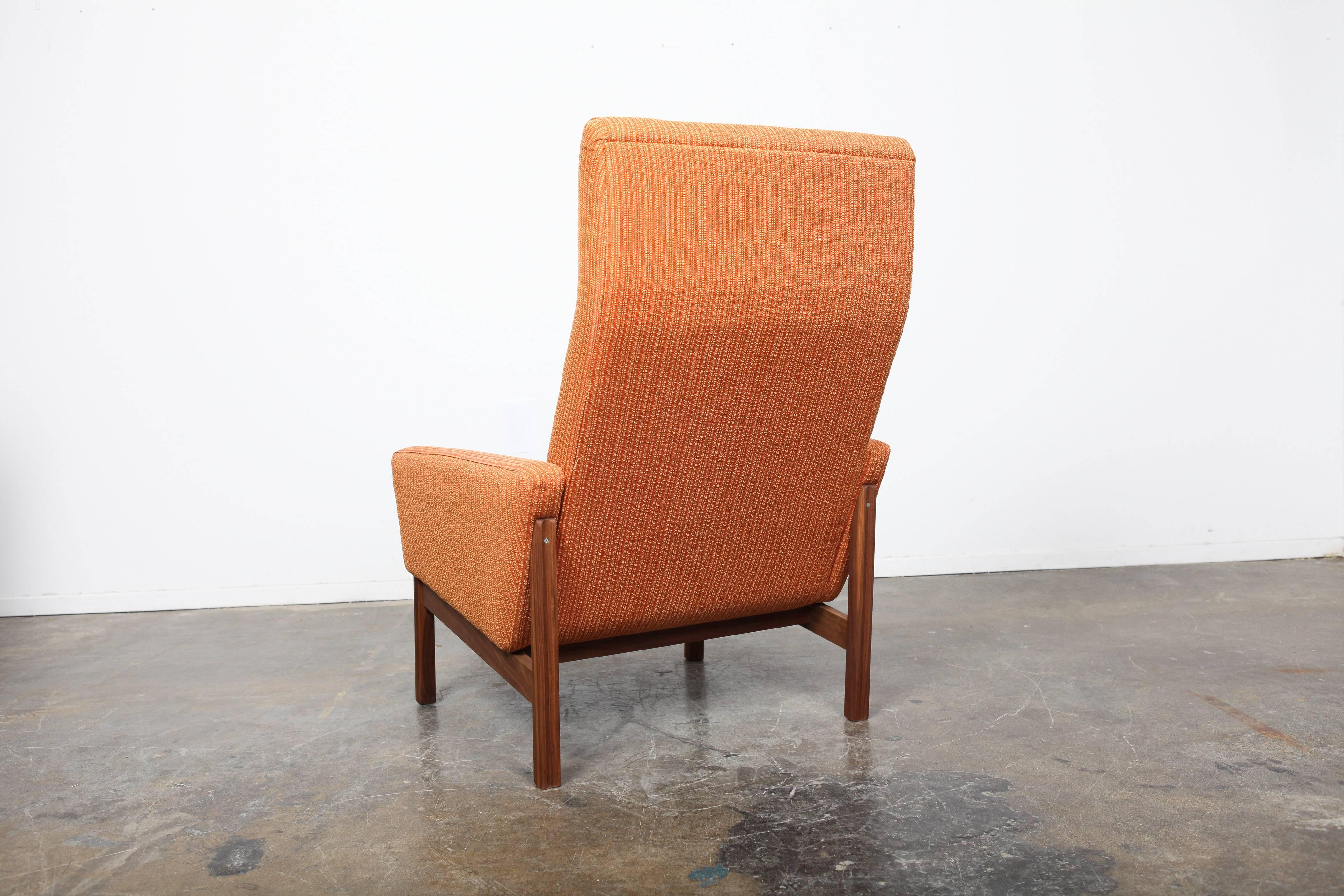 Pair of Danish Mid-Century Modern Tall Back Lounge Chairs 1