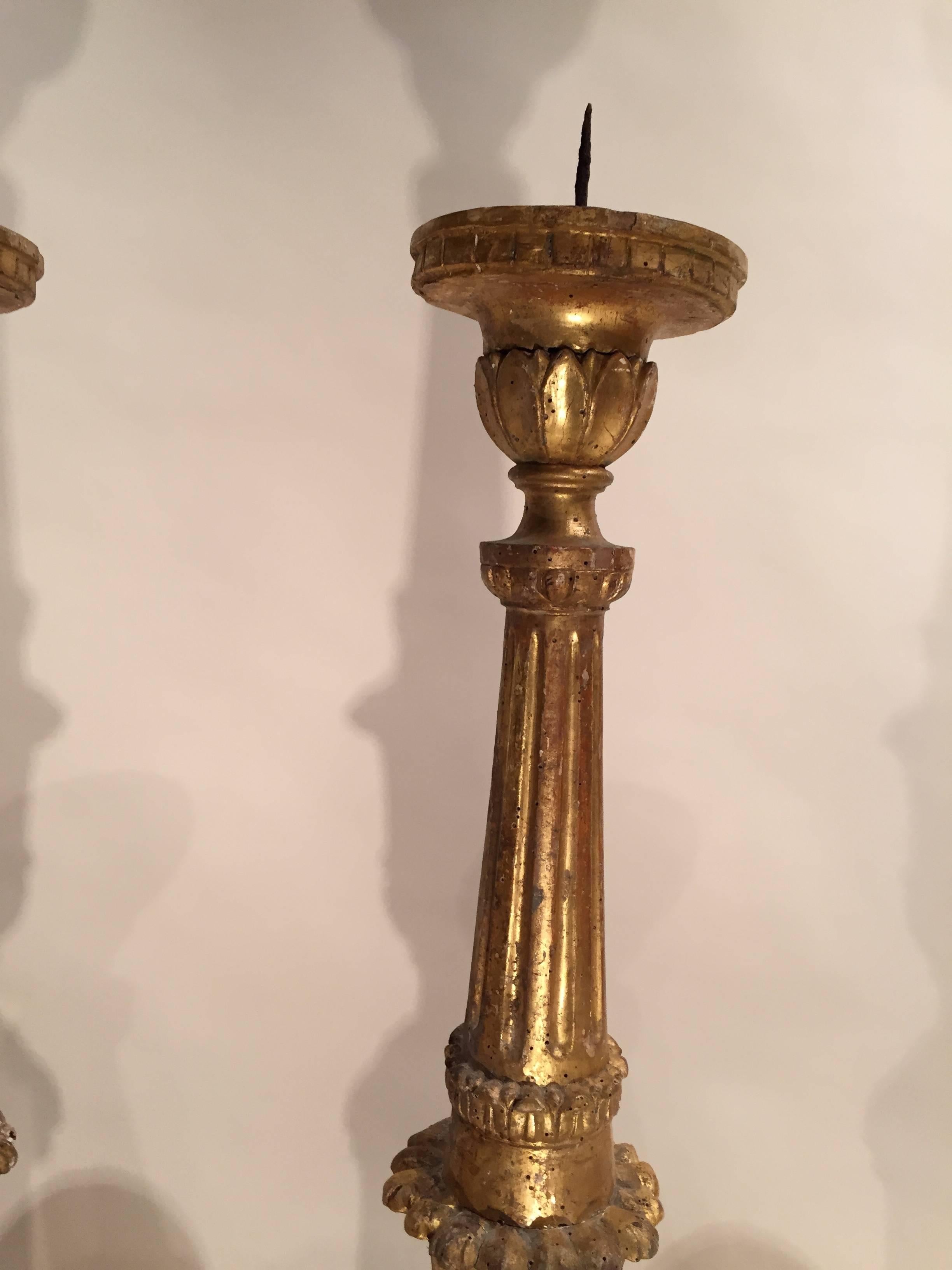Set of Four 18th Century Italian Candles, Tuscany For Sale 1