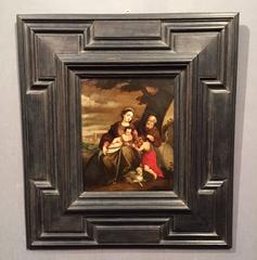 The Holy Family and Saint Jean Baptiste, Oil on Copper, Italy circa 1620