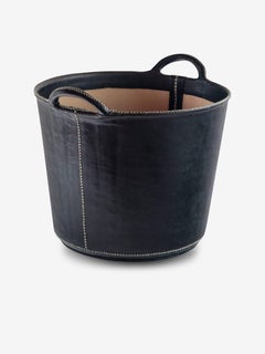 Cesta pequeña de cuero de Sol y Luna