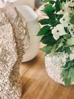 Free Form Drape Vase in White by Gilles Caffier