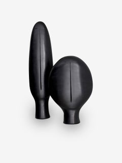 Black Mouth Blown Glass Dolmen B Sculpture by Avec Arcade