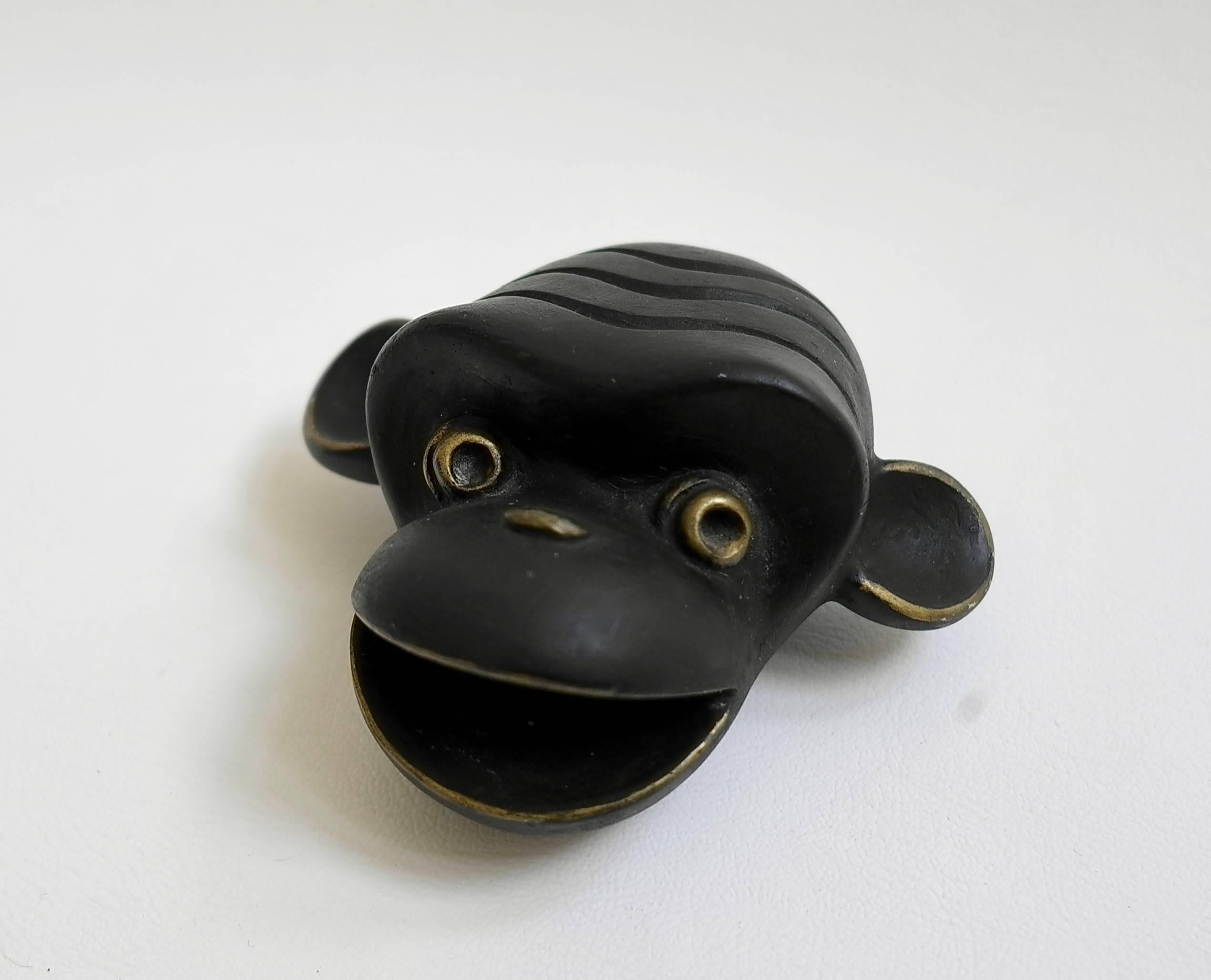 Mid-20th Century Walter Bosse Ceramic Monkey Head, Austria, 1950s