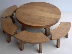 Table Set in Style of Pierre Chapo, France, 1960s