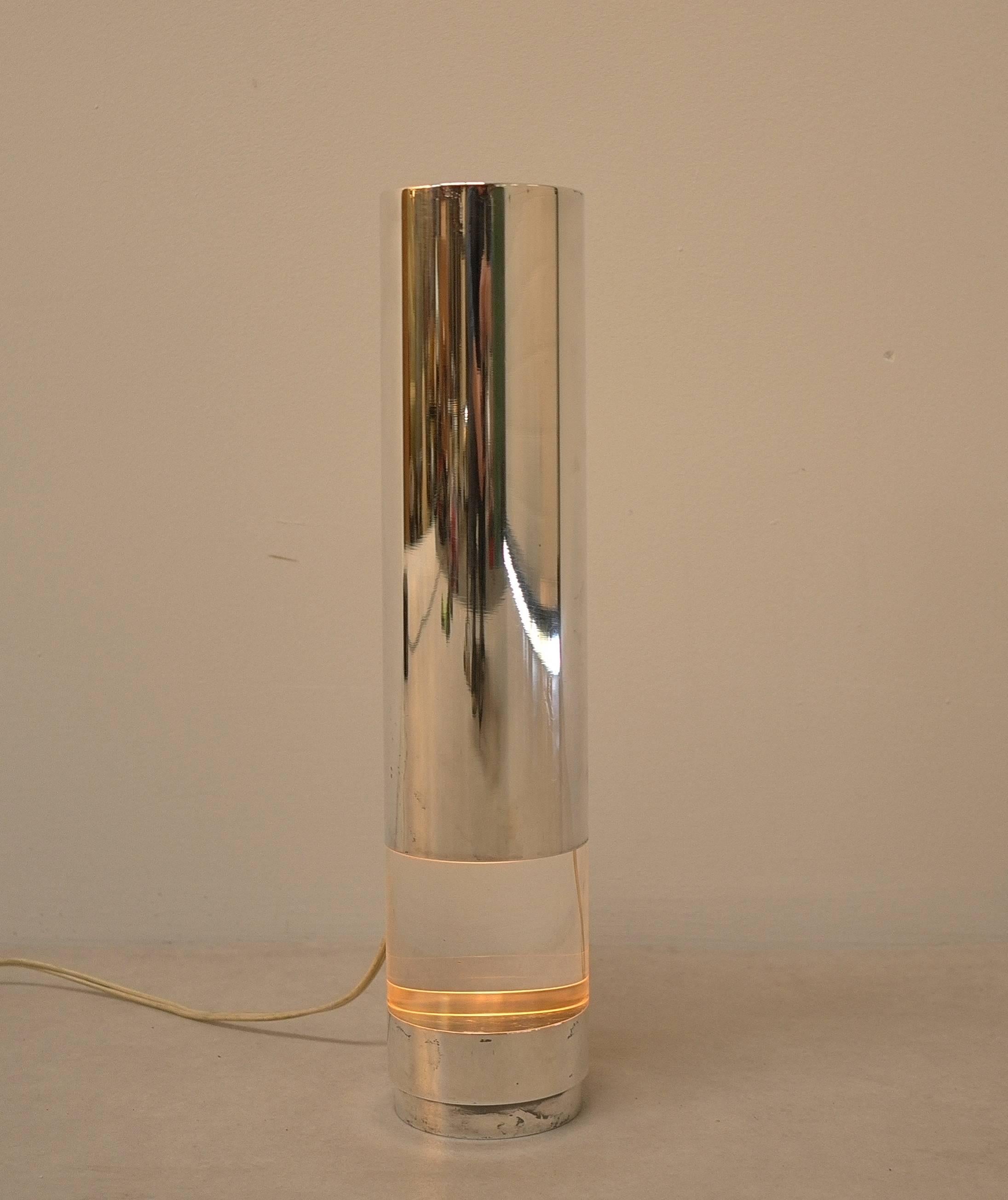 Mid-Century Modern Lampe de bureau Lino Sabattini en métal argenté de Christofle, France en vente