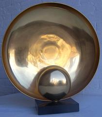 Sculptural Copper Table Lamp on a Marble Base