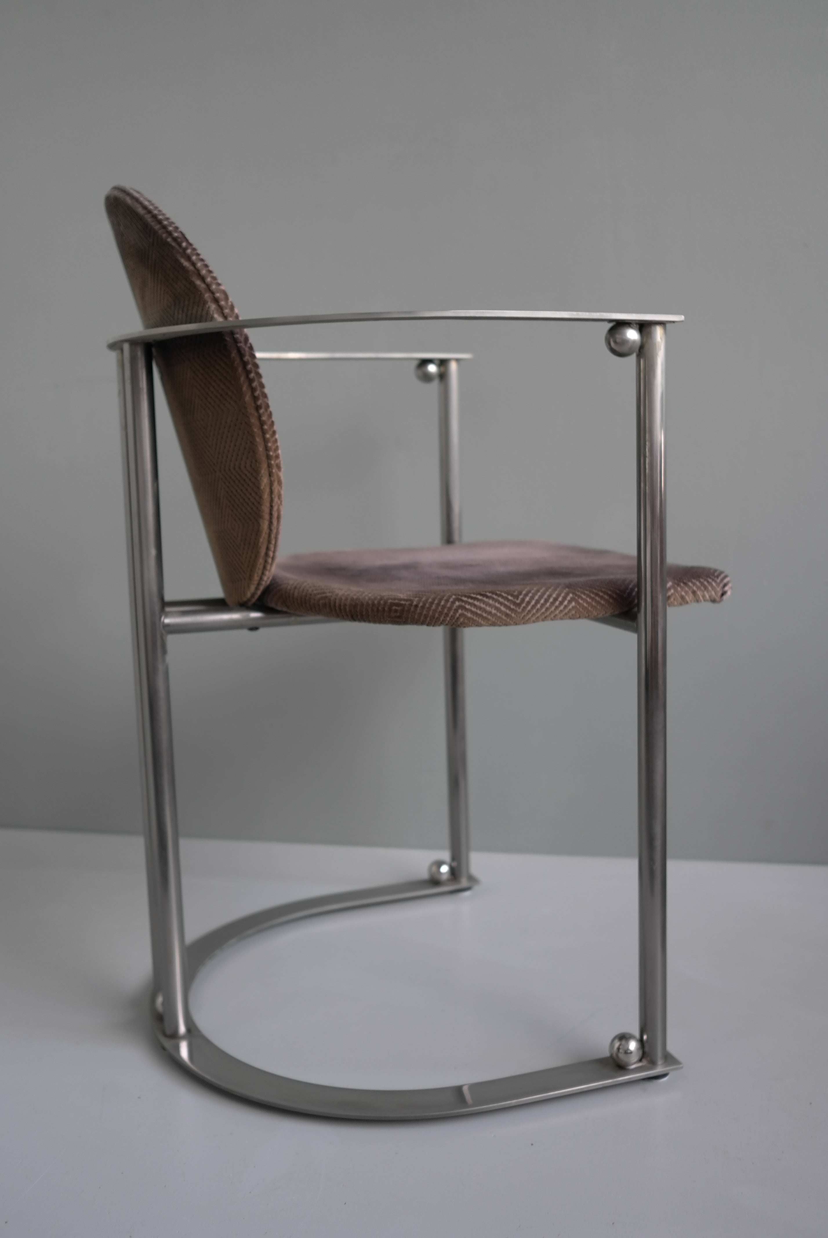 Set of Six Stainless steel 1970s Dining Chairs by Belgo Chrom Dewulf In Good Condition For Sale In Den Haag, NL