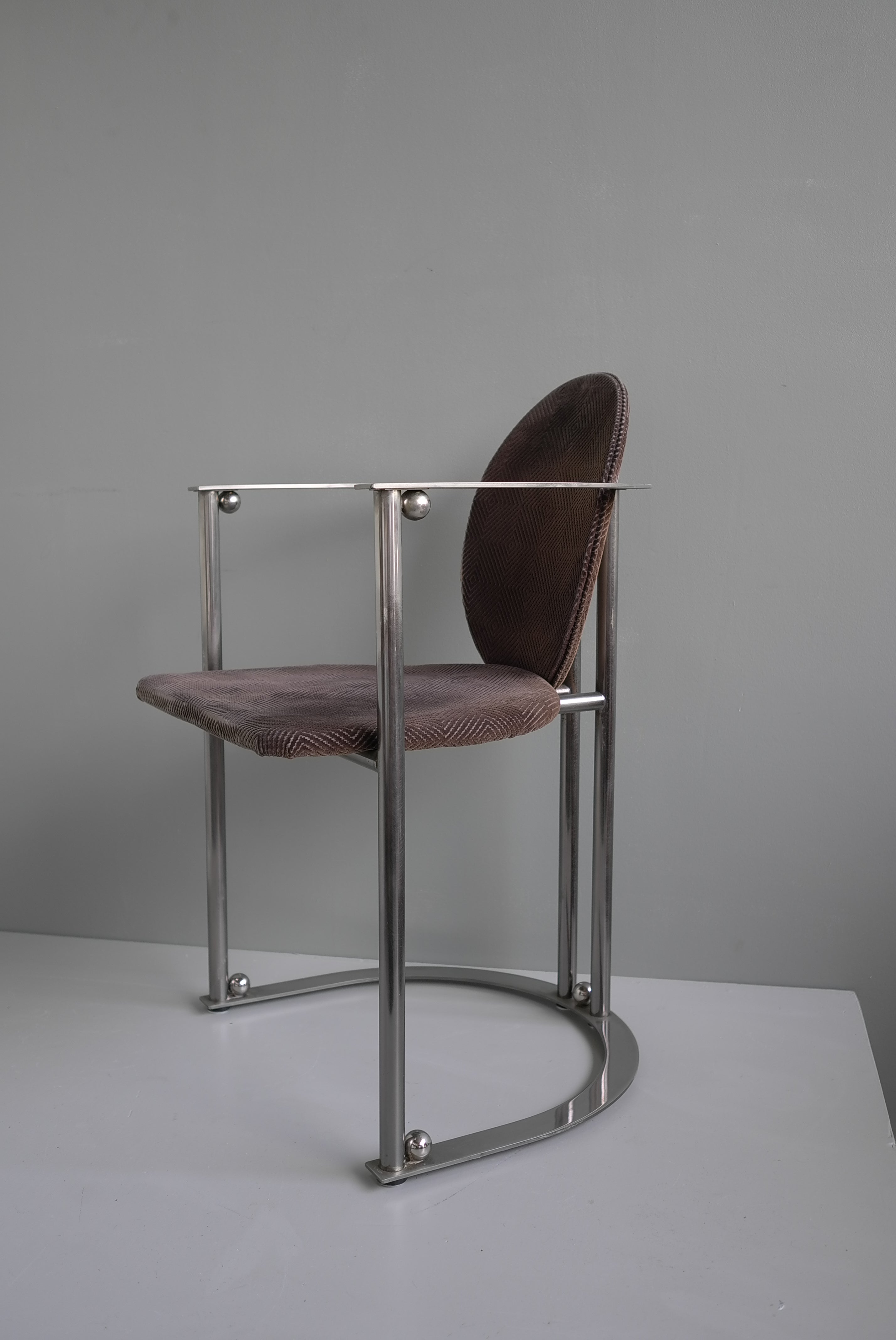 Belgian Set of Six Stainless steel 1970s Dining Chairs by Belgo Chrom Dewulf