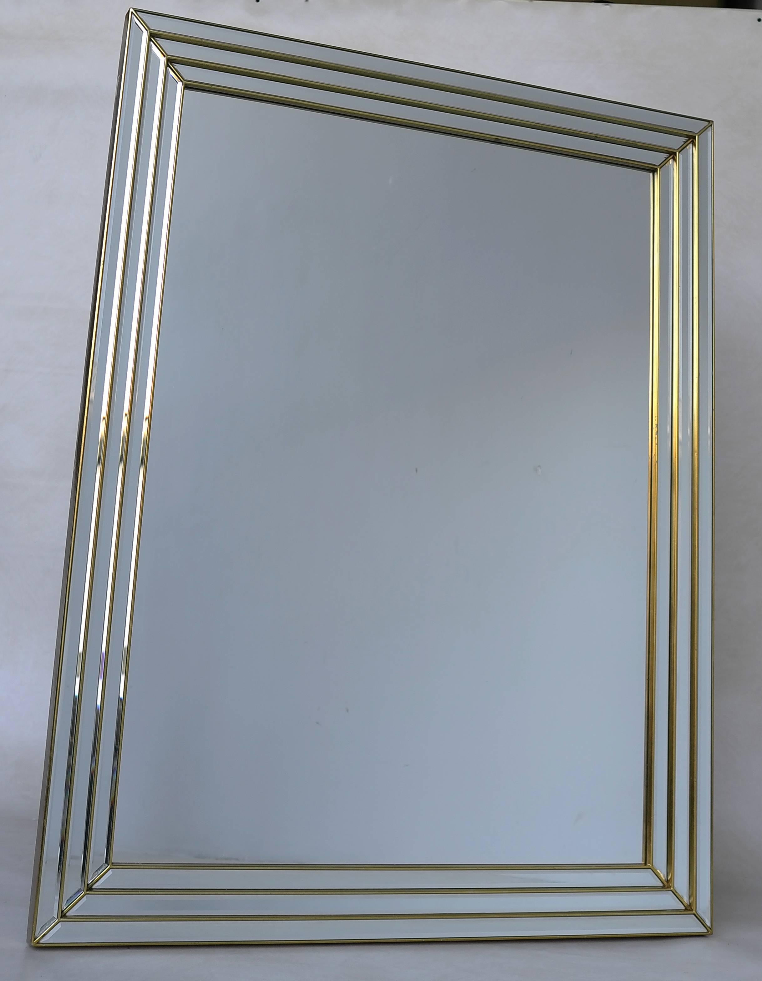 Large brass wall mirror, Belgium, 1970s.