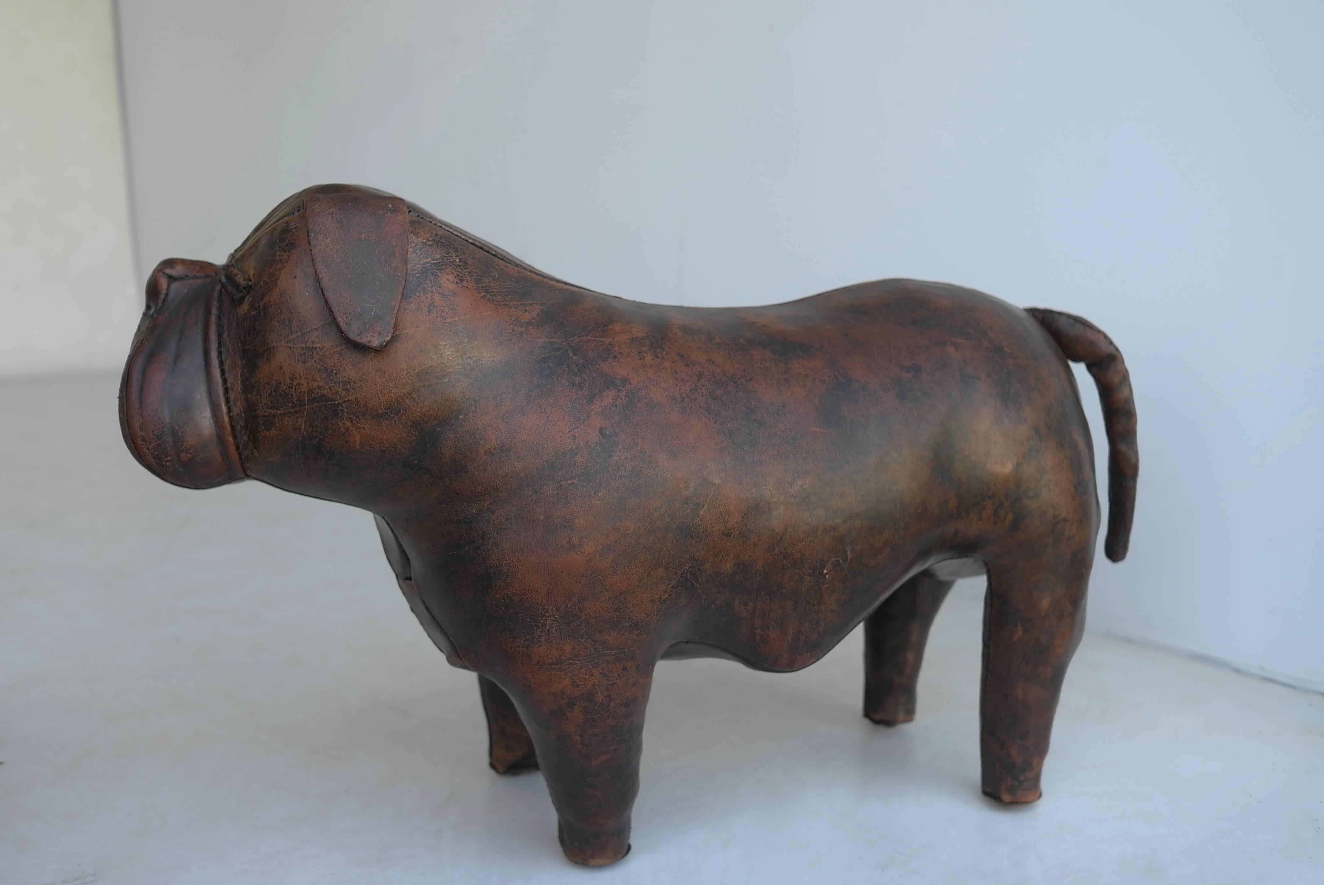Mid-20th Century Leather Bulldog by Dimitri Omersa for Abercrombie & Fitch