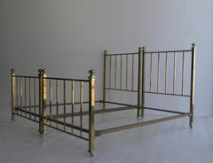 Pair of Early 20th Century Brass double Bed