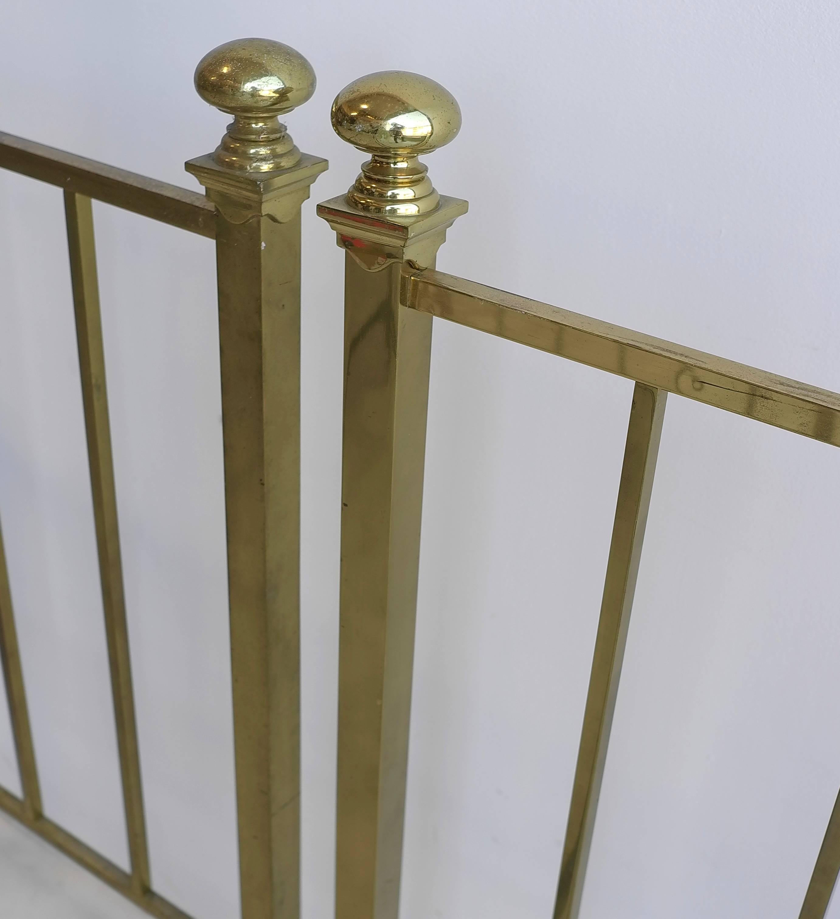 French Pair of Early 20th Century Brass double Bed For Sale