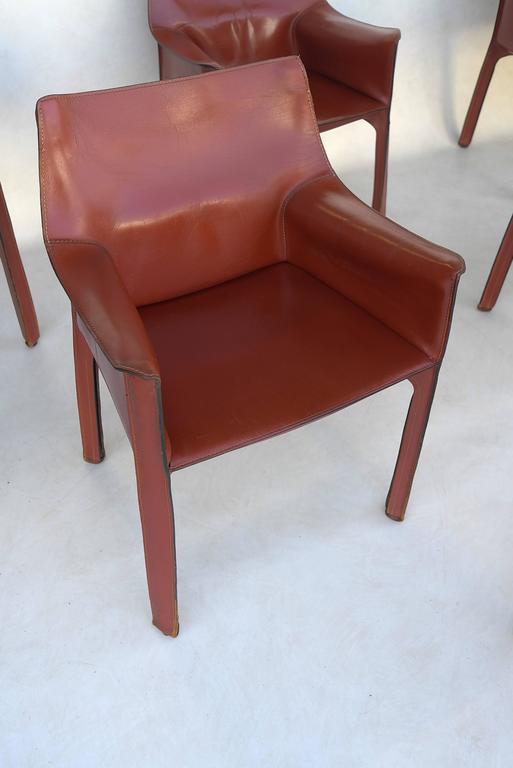 Mid-Century Modern Mario Bellini Leather Cab Chairs by Cassina, Italy
