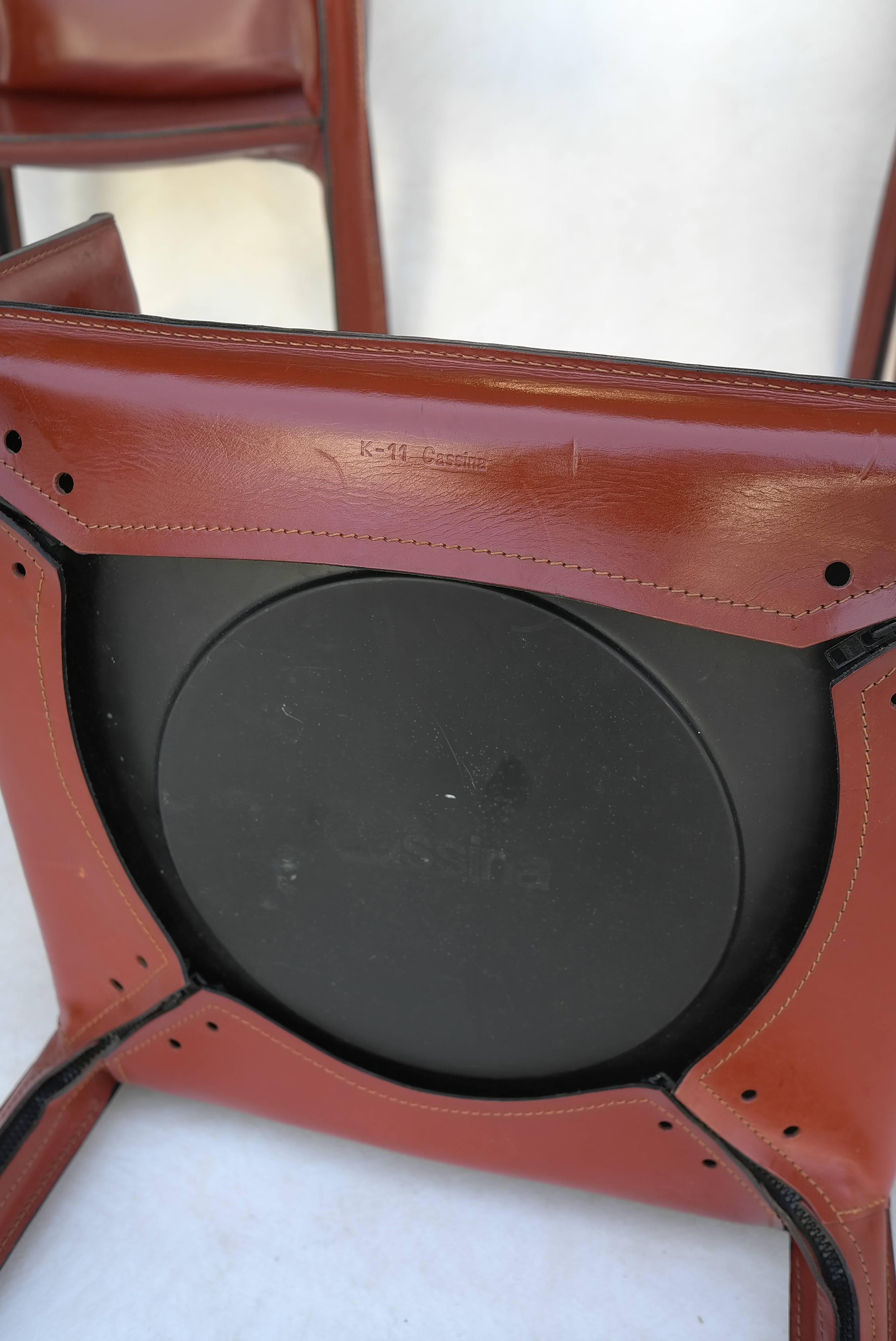 Mid-Century Modern Mario Bellini Leather Cab Chairs by Cassina, Italy