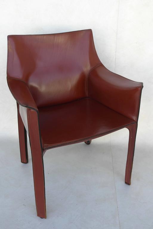 Mario Bellini Leather Cab Chairs by Cassina, Italy In Good Condition In Den Haag, NL