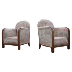 Pair of Art Deco Club Armchairs, Maurice Dufrene, France 1920's