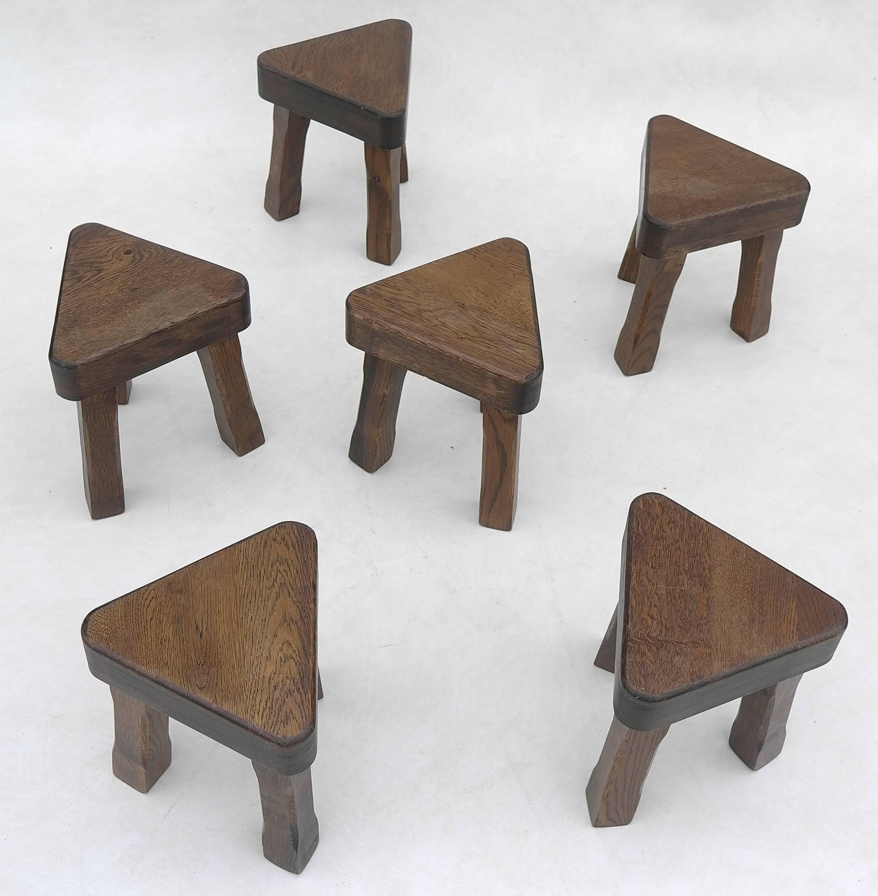 Oak Sculptural Nesting Tables, 1960s For Sale 1
