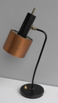 Danish Copper and Metal Table Lamp in style of Jo Hammerborg 1960's