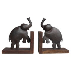Metal Elephant Bookends by Ateliers Marolles, France, 1950s