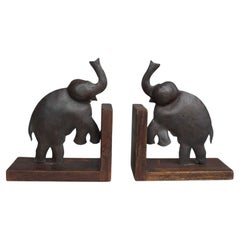 Metal Elephant Bookends by Ateliers Marolles, France, 1950s