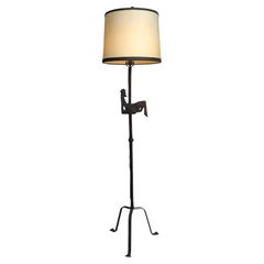 Lampadaire en fer « Le Chant du Coq » de Jean Touret, Atelier Marolles, France, années 1950
