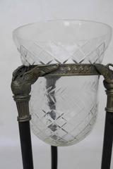 Pair of Neoclassical Marble and Glass Swan Vases