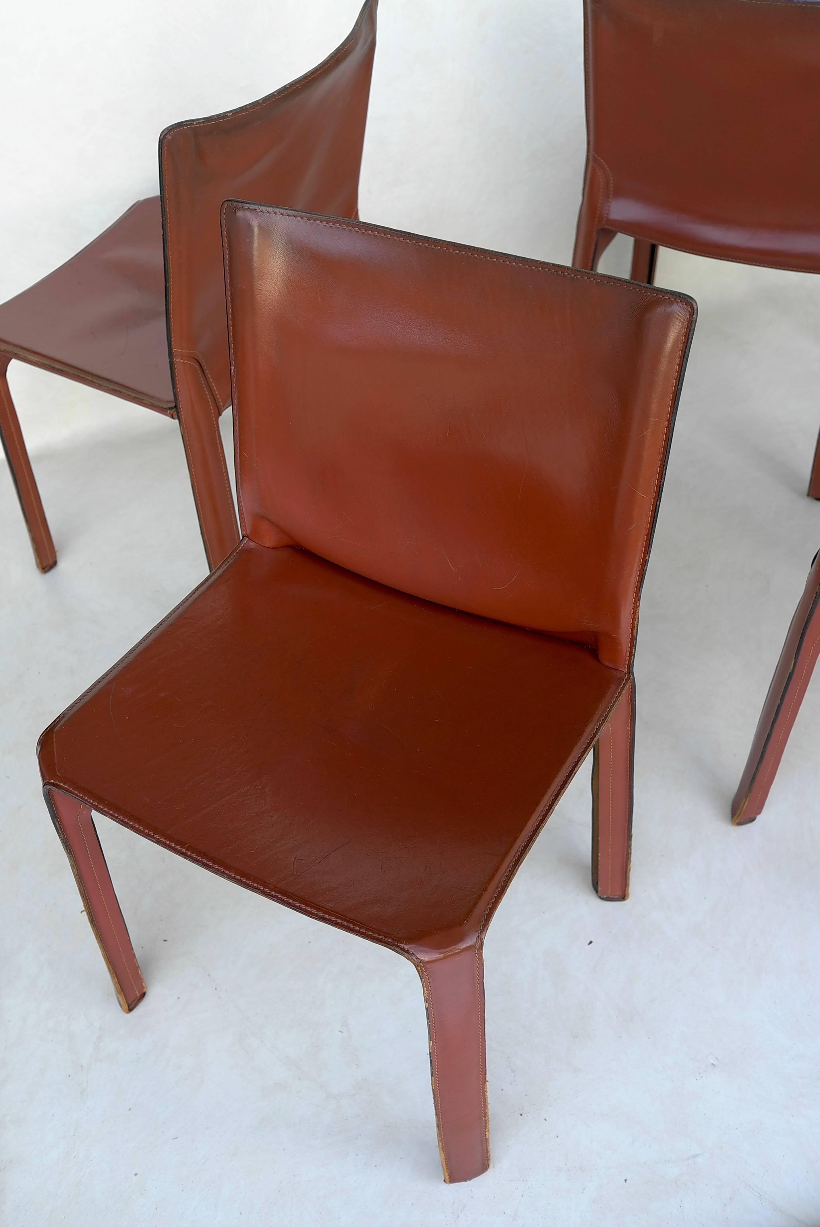 Italian Four Cab Dining Chairs by Mario Bellini for Cassina