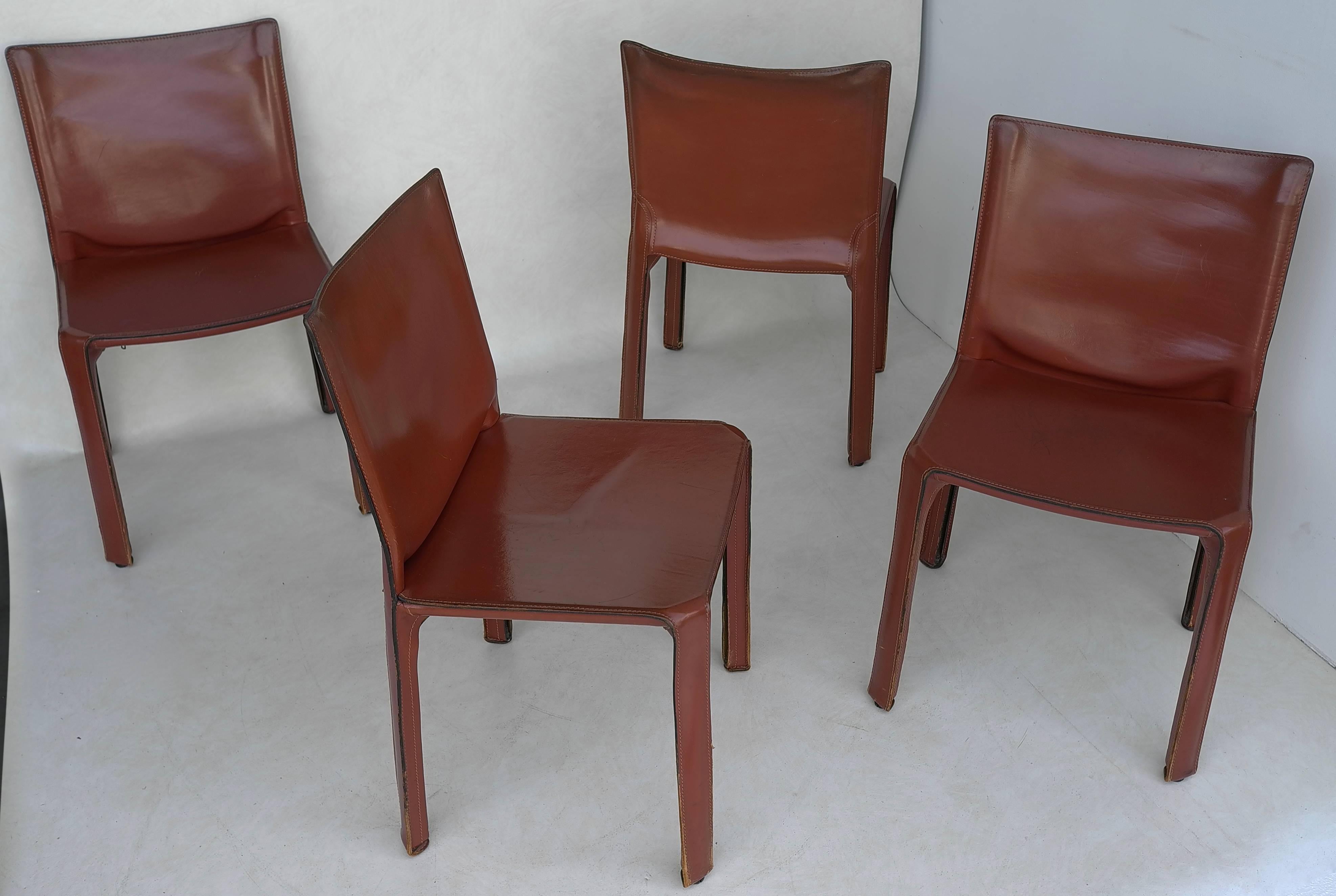 Four Cab Dining Chairs by Mario Bellini for Cassina 2