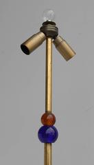 Floor Lamp in Gilded Gold with Colored Glass Beads