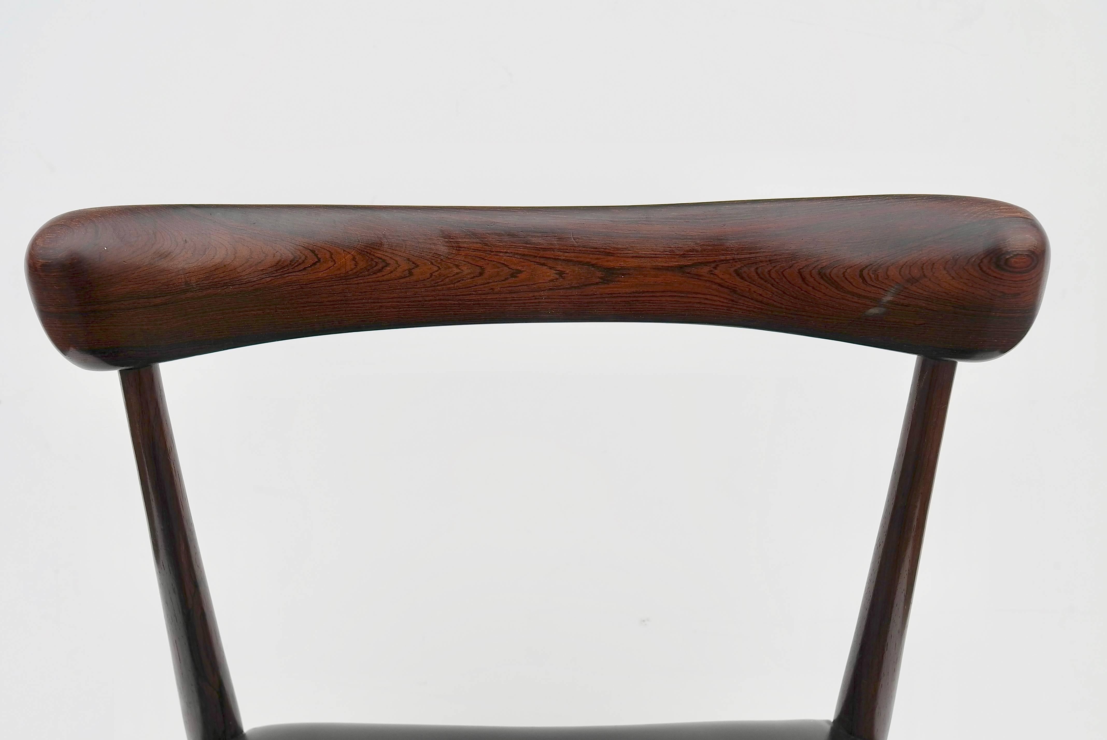 Mid-20th Century Set of Eight Danish Organic Dining Chairs in Solid Rosewood