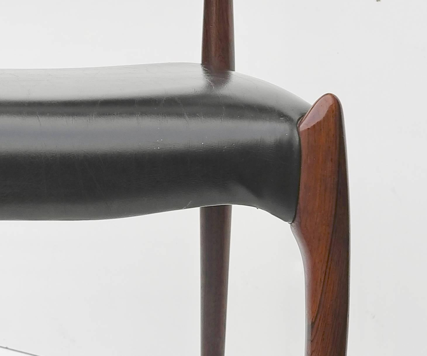 Set of Eight Danish Organic Dining Chairs in Solid Rosewood 2