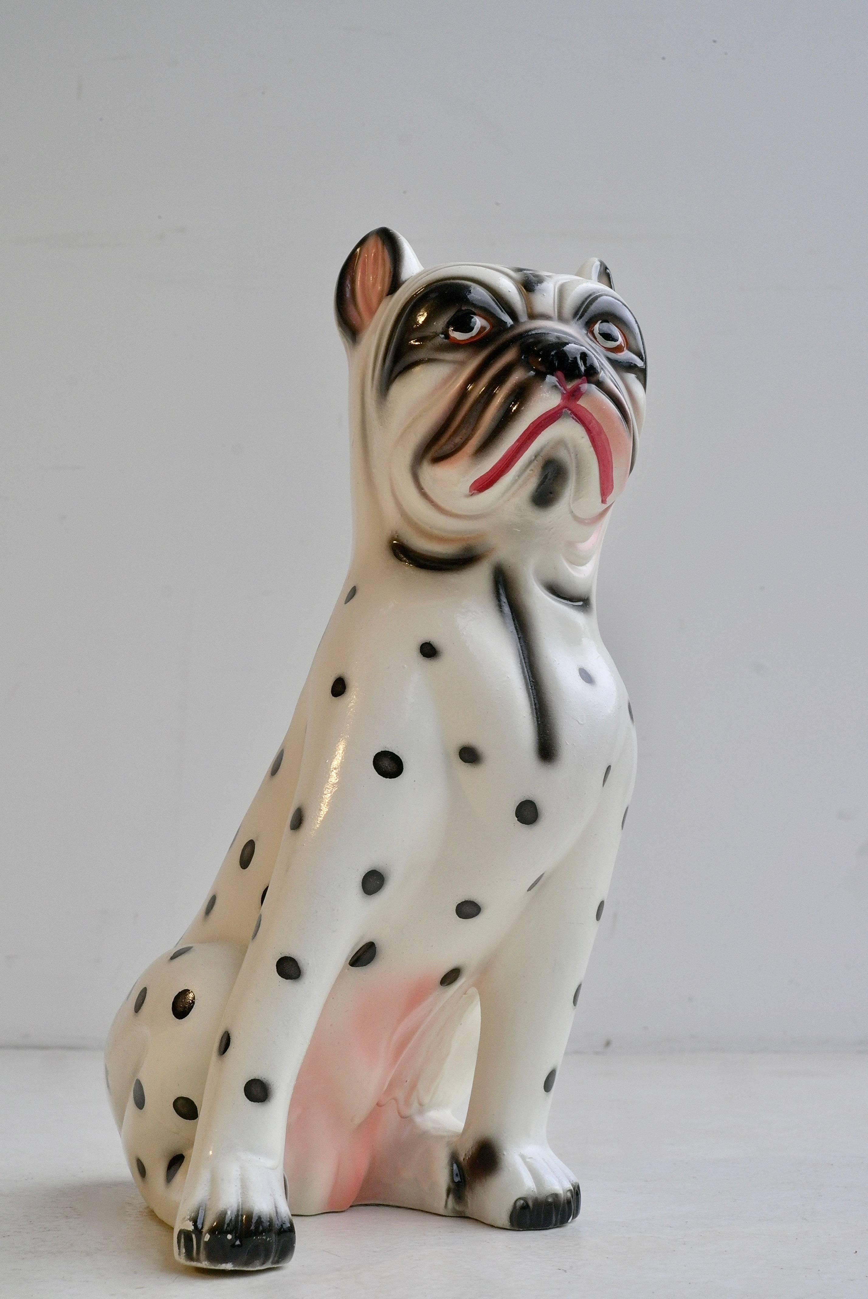 Ceramic bulldog sculpture, 1960s.