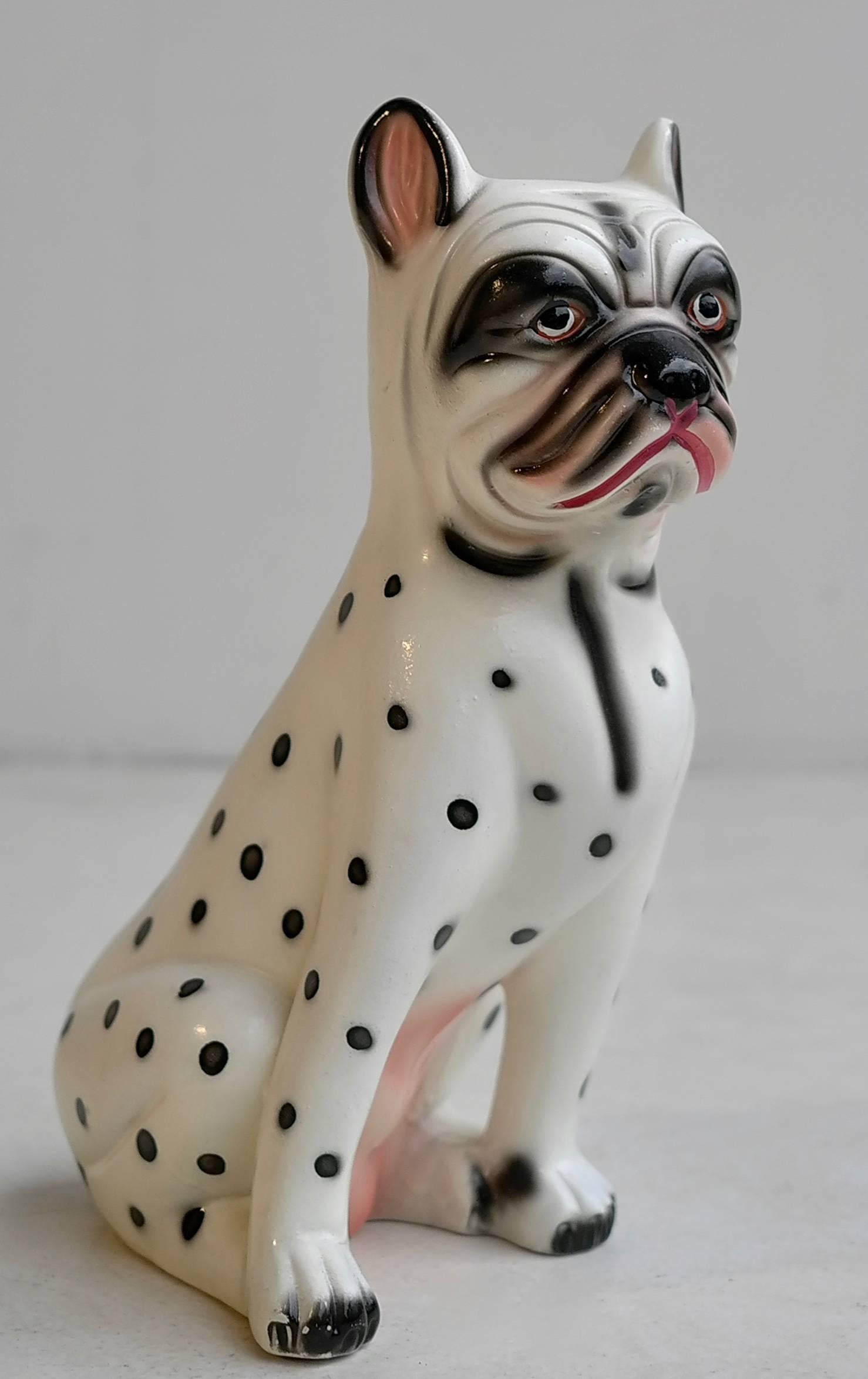 European Ceramic Bulldog Sculpture, 1960s