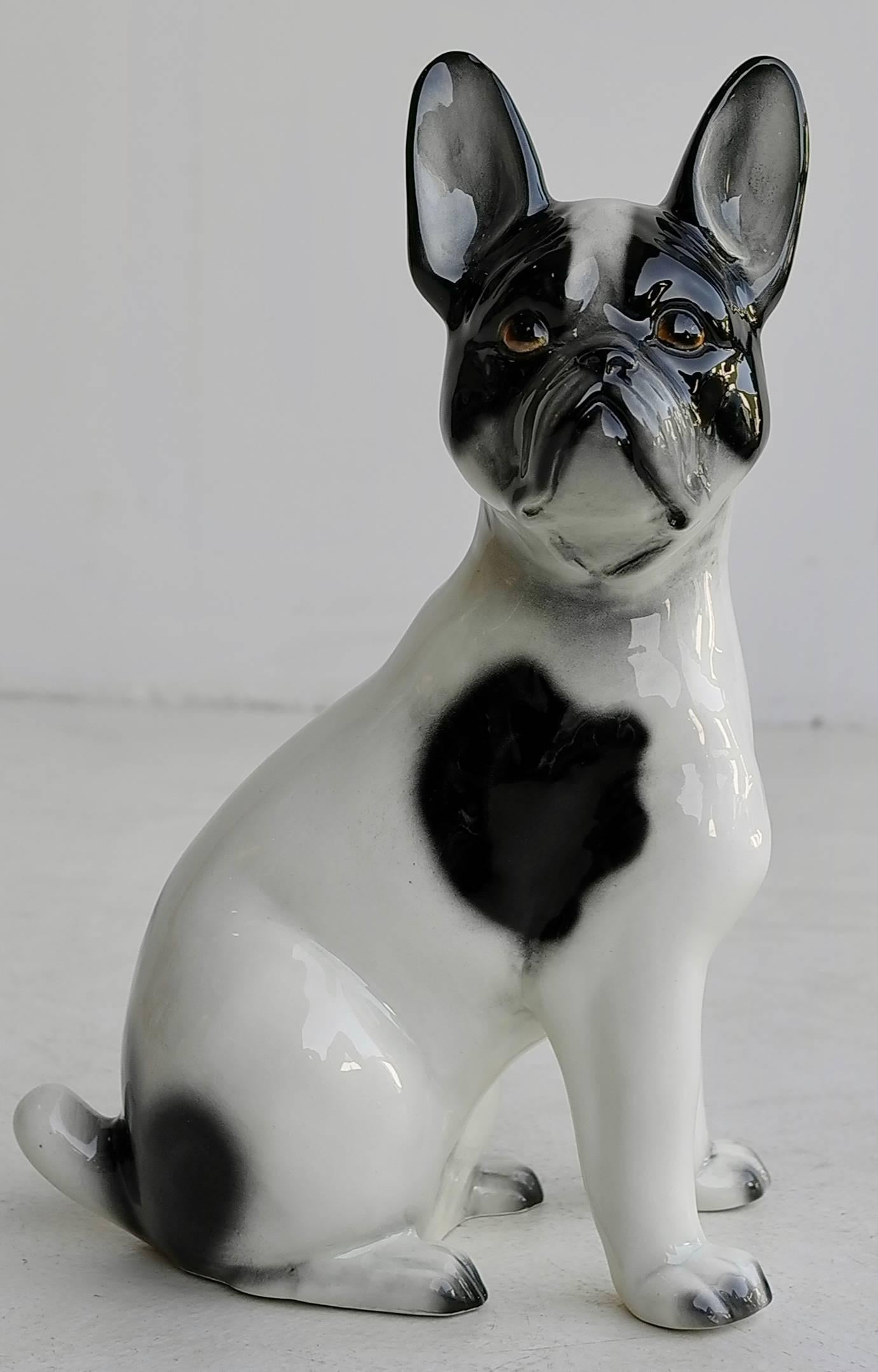 Italian Porcelain French Bulldog, Italy, 1960s