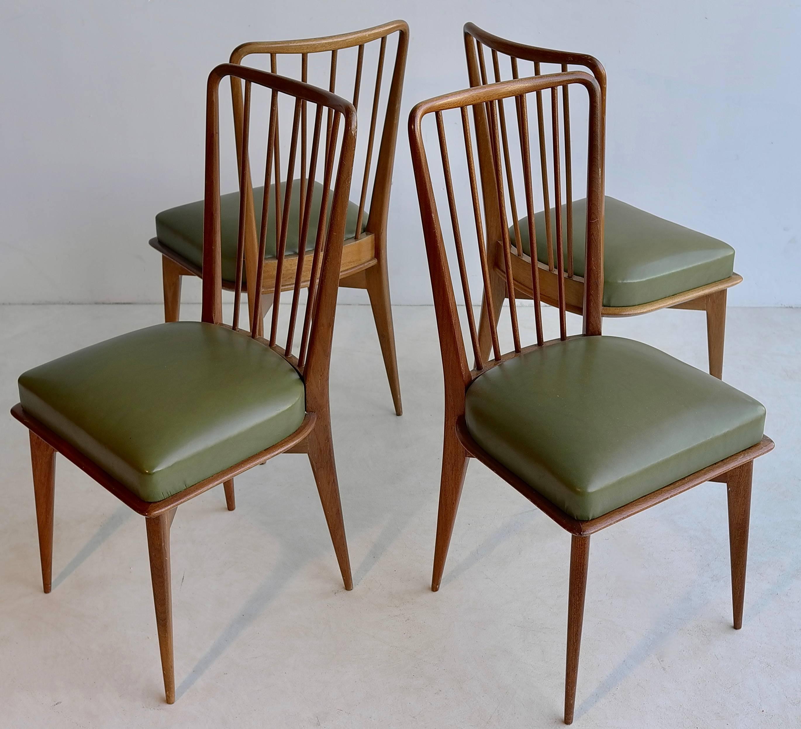 Mid-Century Modern Paolo Buffa Dining Chairs, Italy, 1950s