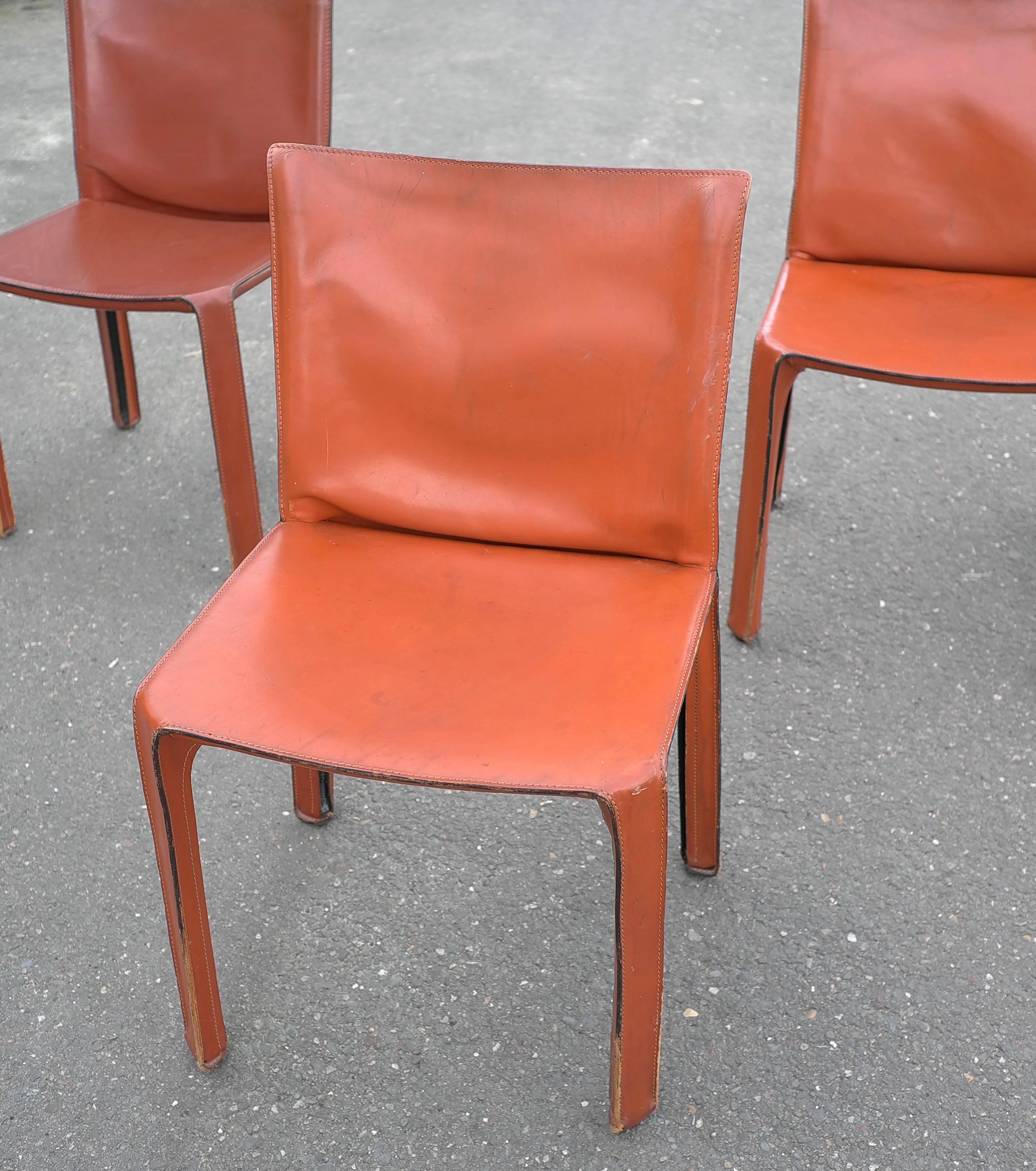 Set of Eight Cab Dining Chairs by Mario Bellini for Cassina 3