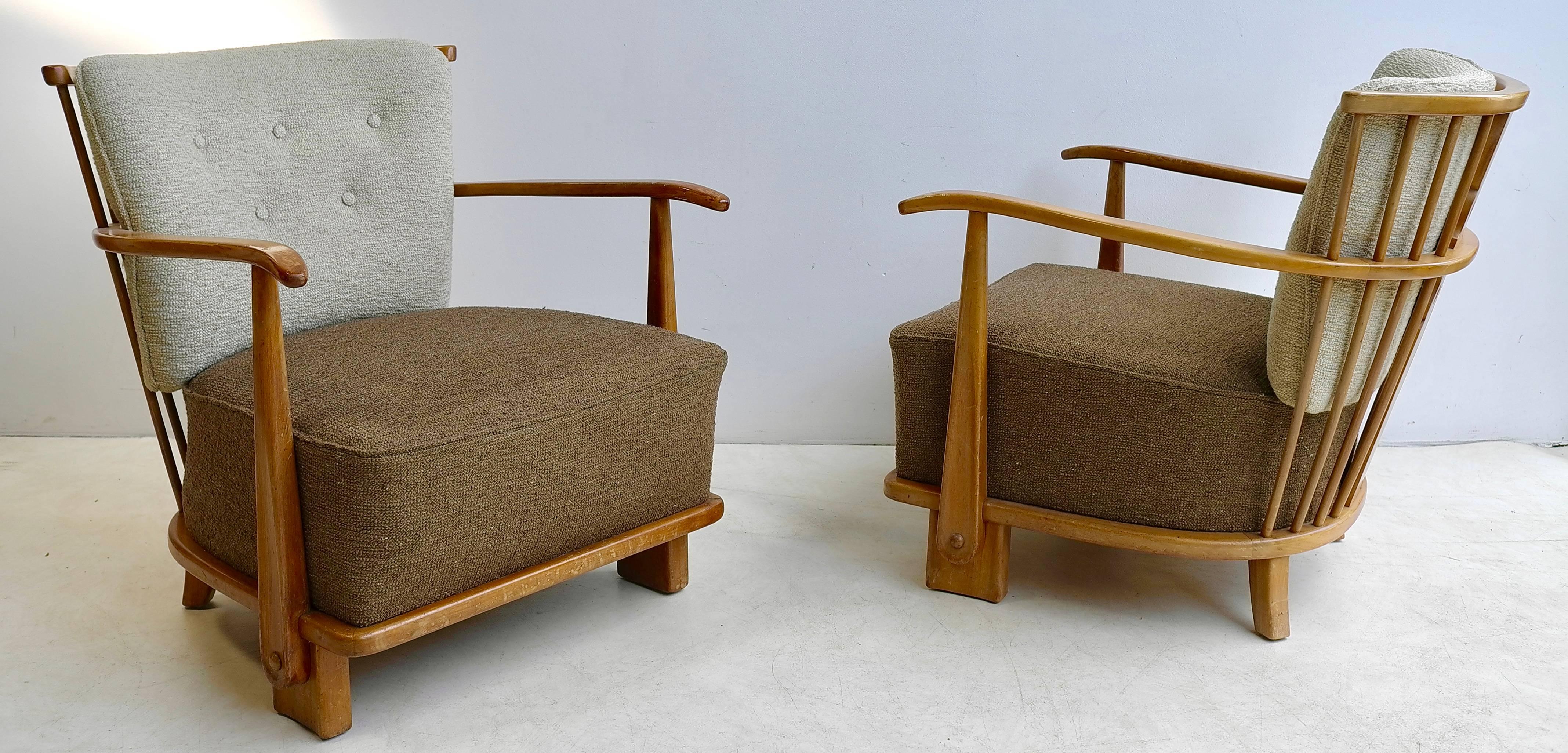 Rare pair of organic lounge chairs by Theo Ruth for Artifort, early 1950s.
 